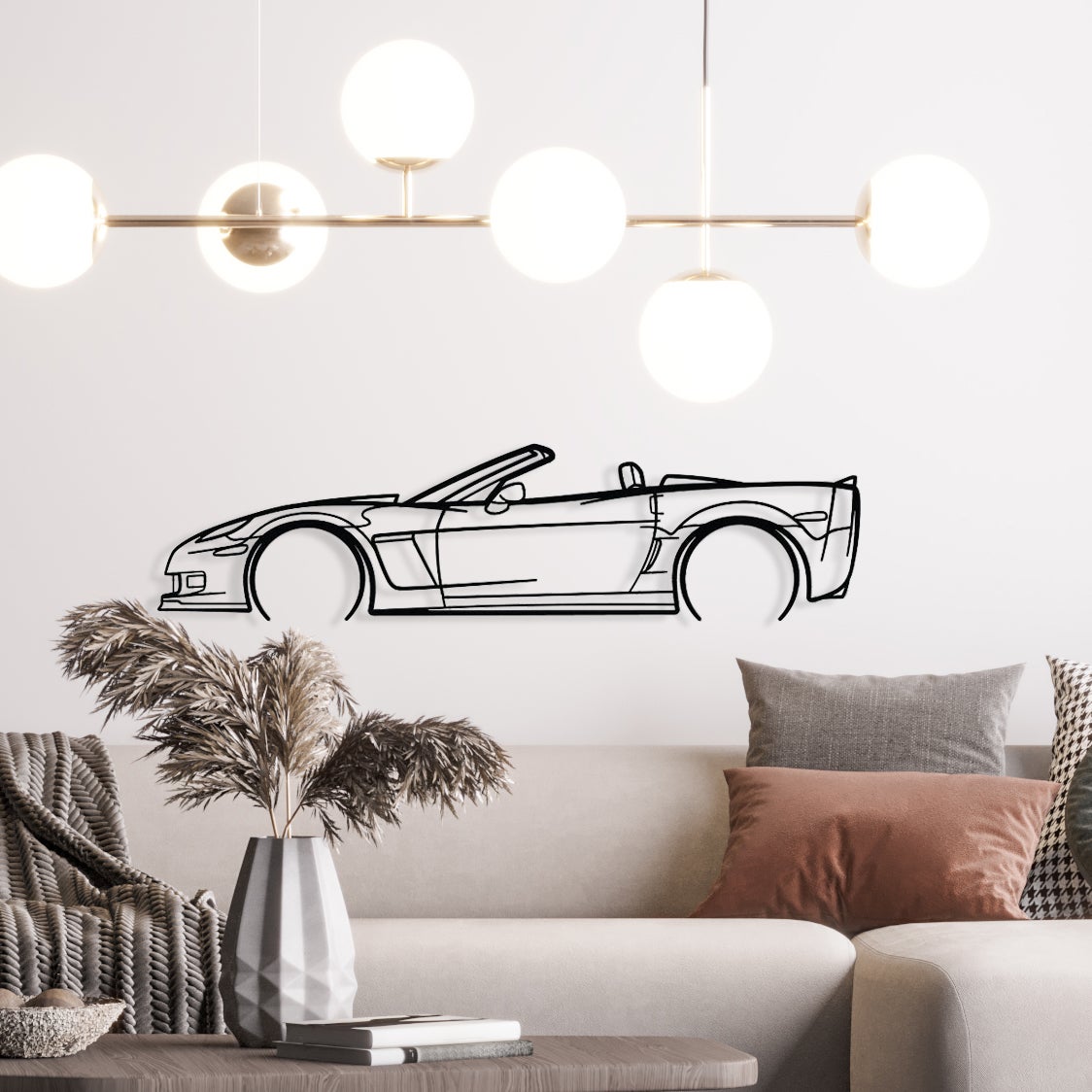 Bandiera Decorativa Chevrolet Corvette 2x8 Piedi (60x240 Cm) Per Interni/Esterno - Ideale Regalo