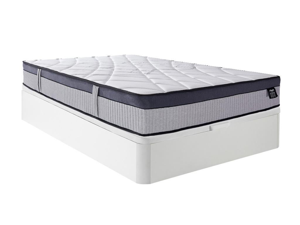 VidaXL Letto con Materasso Memory Foam Bianco in Similpelle 180x200 cm