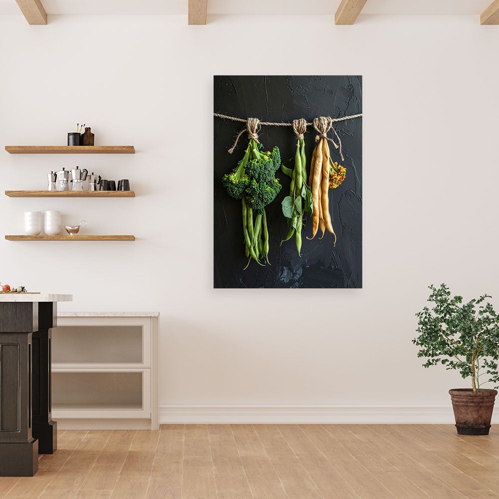 Obraz do kuchni restauracji baru jadalni, Brokuł i Fasola 70x100 - 2