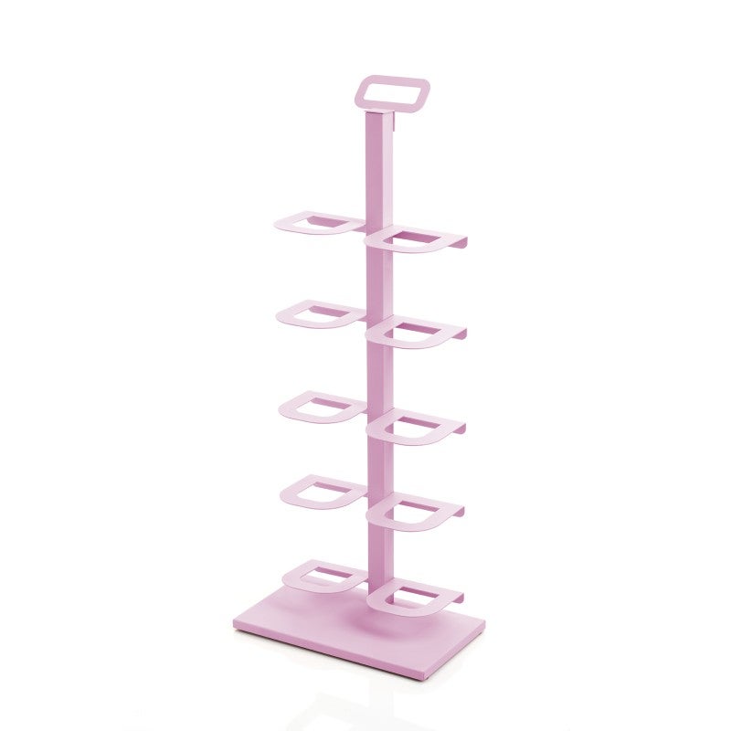 4 Scarpiere Da Parete Pieghevoli - Senza Fori, Adesive - In Plastica PP Per Ingresso, Porta - Rosa - 4