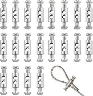 Set Câble Acier Inoxydable 4mm X 20m - Torons 7x19 + 6 Serre-câbles + 2 Tendeurs œil-crochet M4 - Pour Fixation, Tension, Bricolage