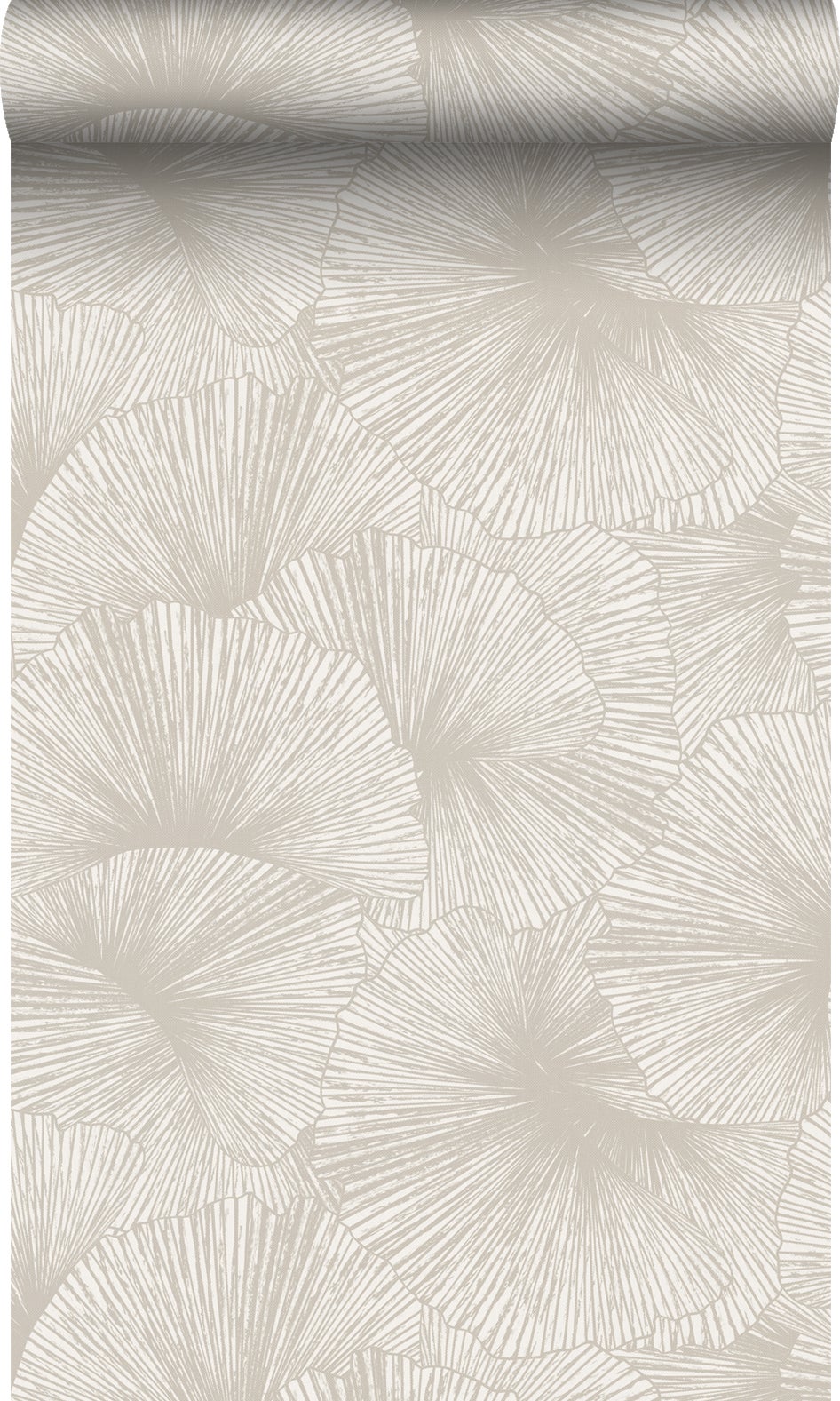 Papel pintado diseño 3d hojas gris cálido - 53 cm x 10.05 m - origin wallcoverings