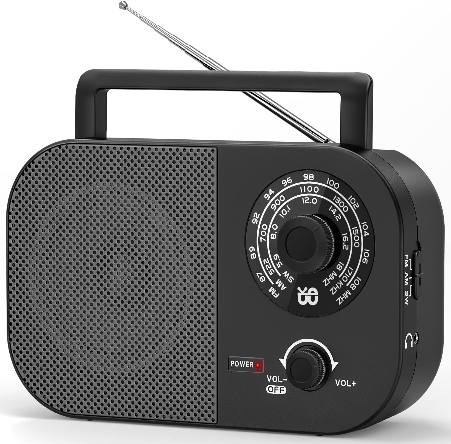 Przenośne radio AM, FM, SW, do domu/na zewnątrz/na kemping/w sytuacjach awaryjnych (czarne).