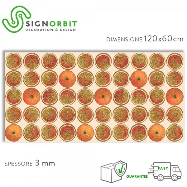 POMARAŃCZE - Elastyczna płyta kuchenna z PVC - Rozmiar 120x60 cm, grubość 3 mm