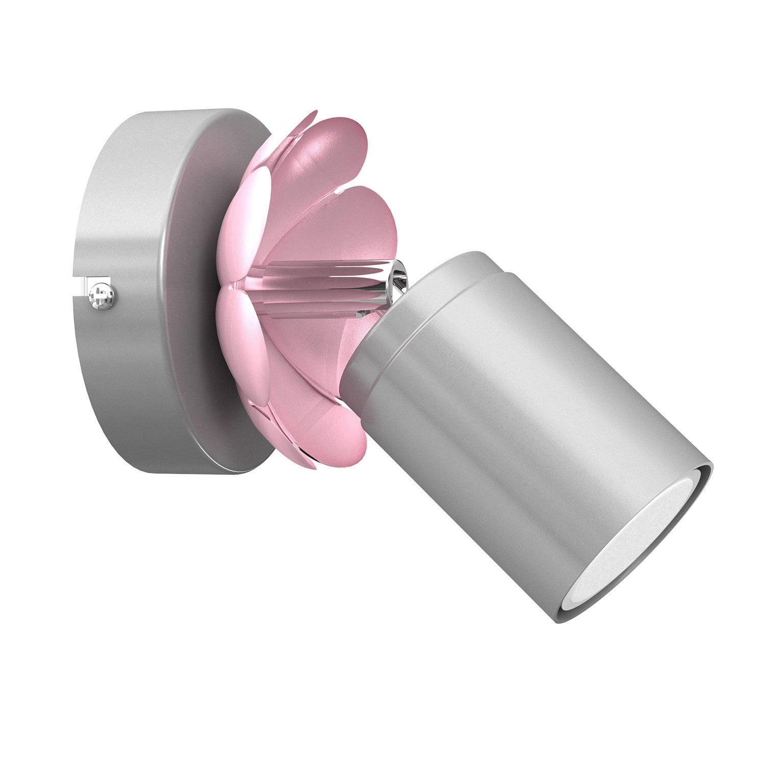 Reflektor sufitowy spot natynkowy Flower okrągły srebrno-różowy 1xGU10x8W wym: 17 x 8 x 8 cm metal Luminex