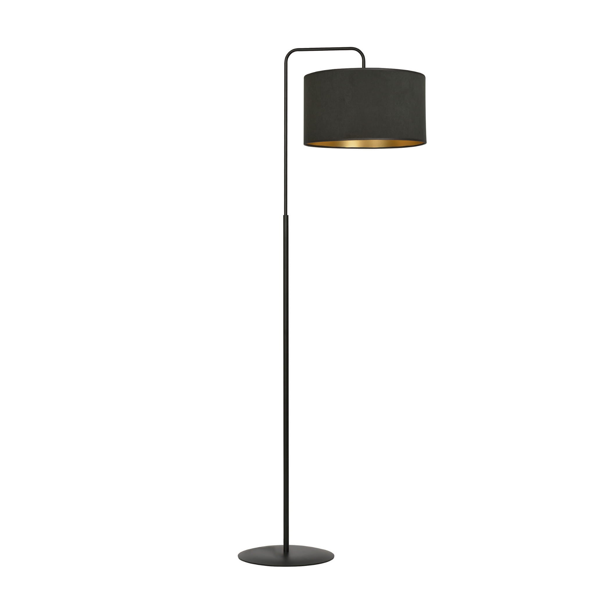 Lampa podłogowa stojąca Hilde czarno-złota 1xE27x15W wym: 150 x 50 x 35 cm tkanina Emibig