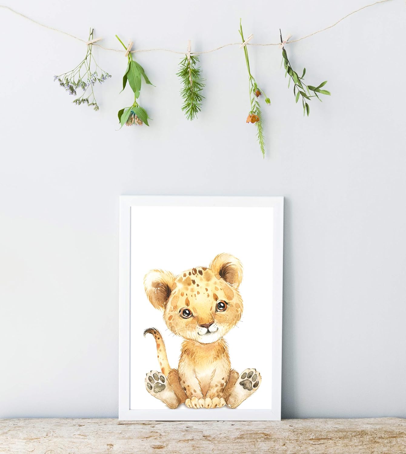 Lot de 4 Affiches Chambre Bébé - Format A4 Tigre & Girafe Zèbre, 21*30cm. - 2