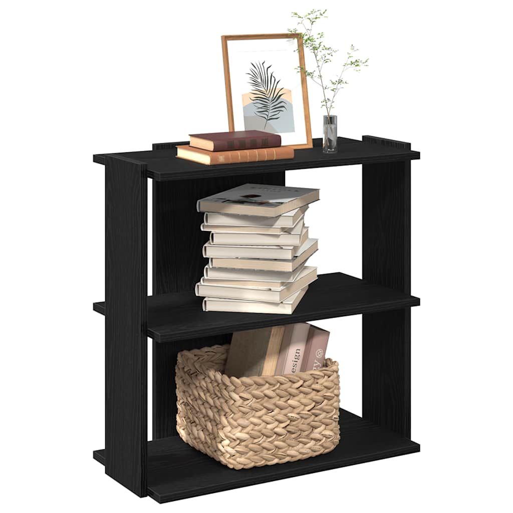 VidaXL Libreria A 3 Ripiani In Truciolato Nero - 60x30x80 Cm - Mobile Contenitore Per Libri, Piante E Oggetti Decorativi