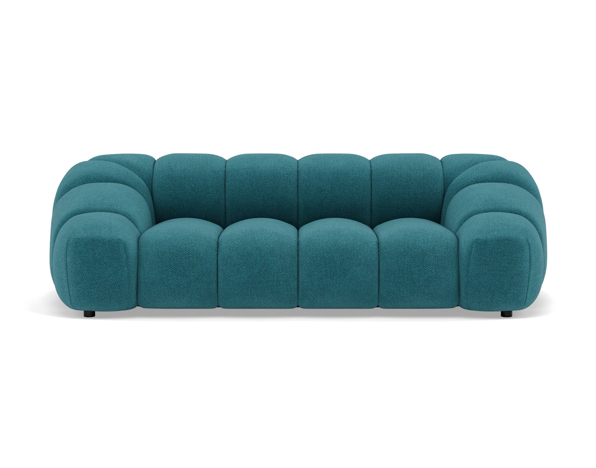 Canapé droit 3 places en velours texturé bleu - AVA - Best Mobilier - 7