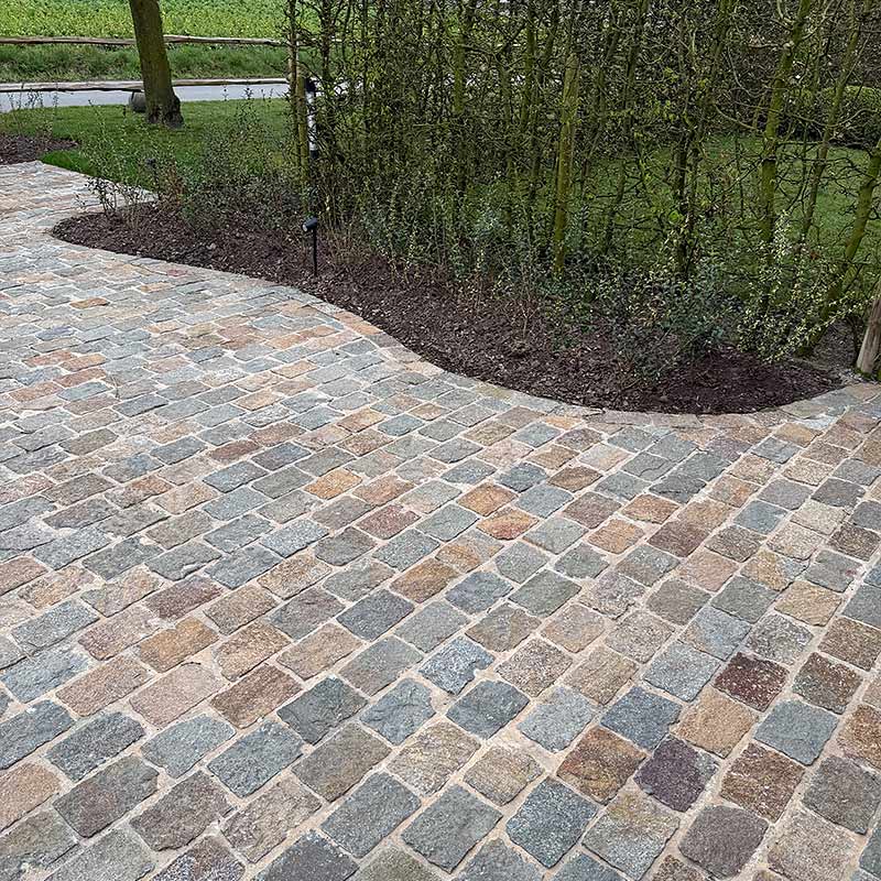 Pavés Porphyre Multicolore - clivé - PIERRE ET PARQUET - 14 x 20 x ép. 3/5 cm - 4