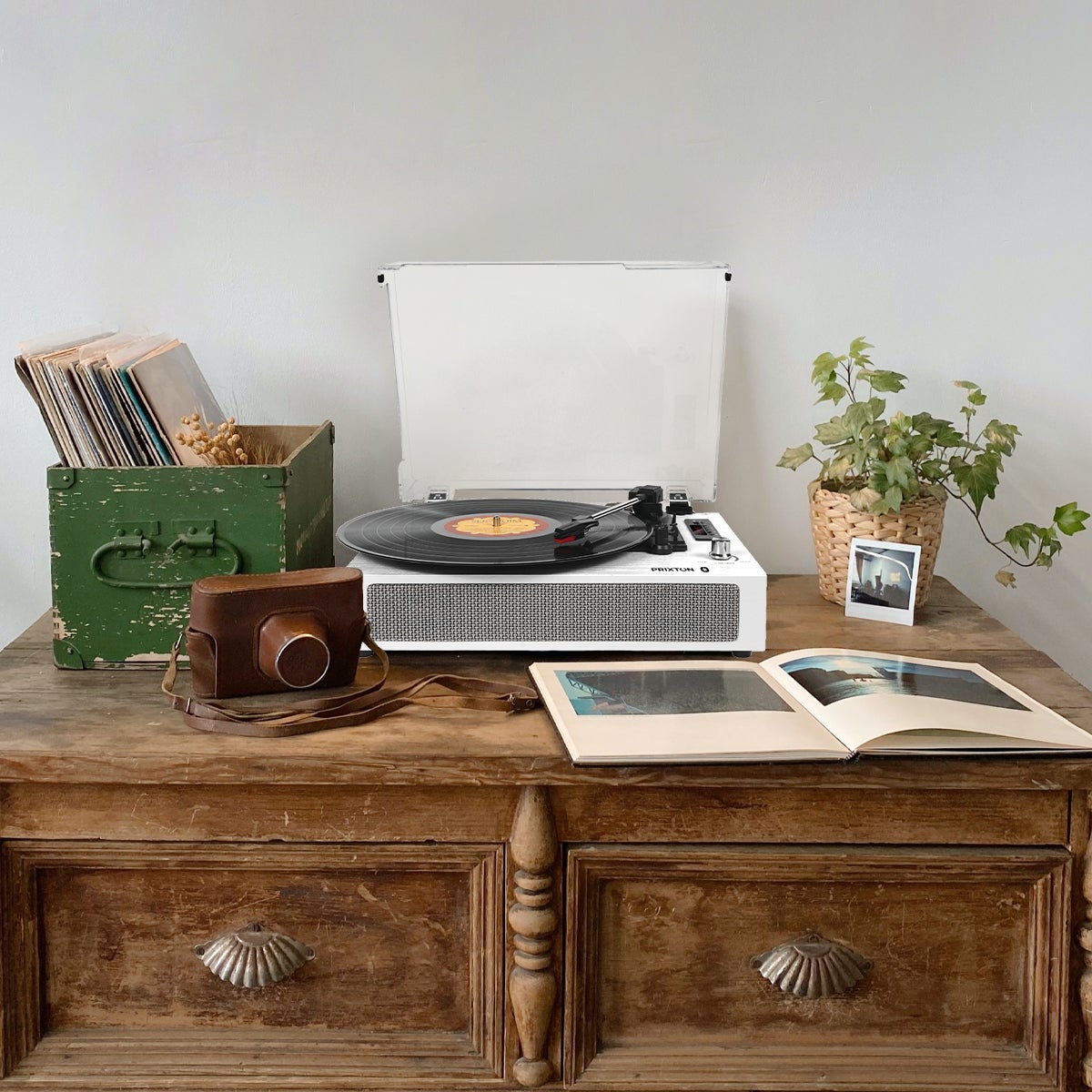 Giradischi Bluetooth Studio Deluxe PRIXTON Lettore e Convertitore di Vinile - Bianco - 5