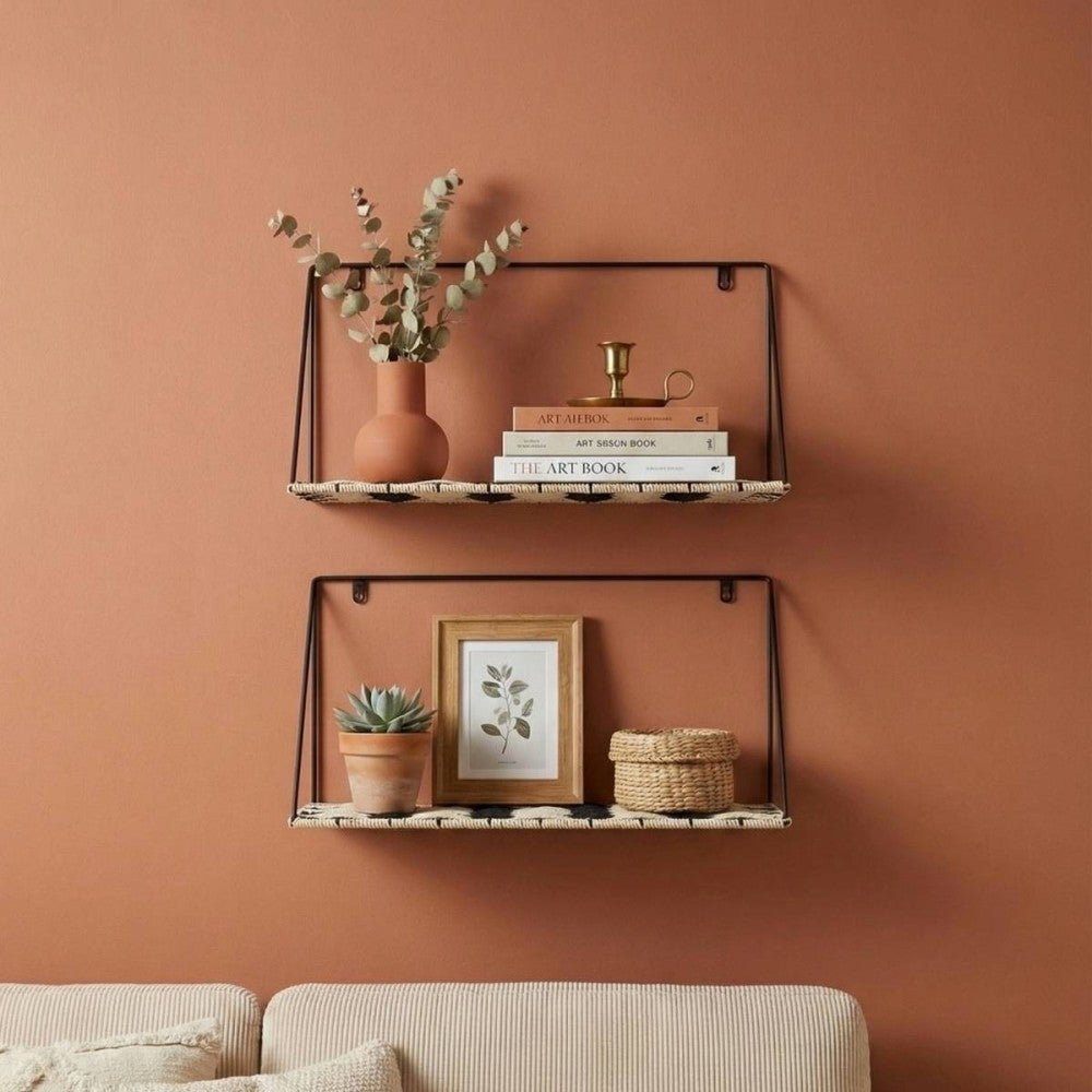 Etagere murale fibres naturelles 40x18x26cm - Ornami - 2