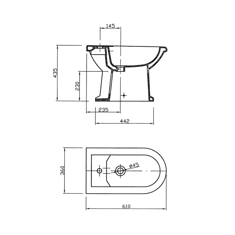 Bidet rétro à poser blanc Ramses - 2