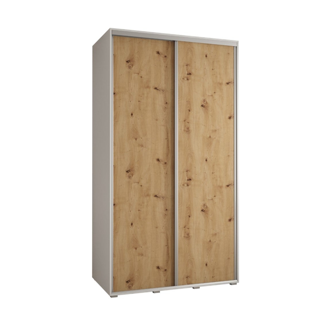 Szafa przesuwna wysoka Davos 1 140 x 60 x 235,2 cm biały + artisan + u. srebrny - Abiks Meble