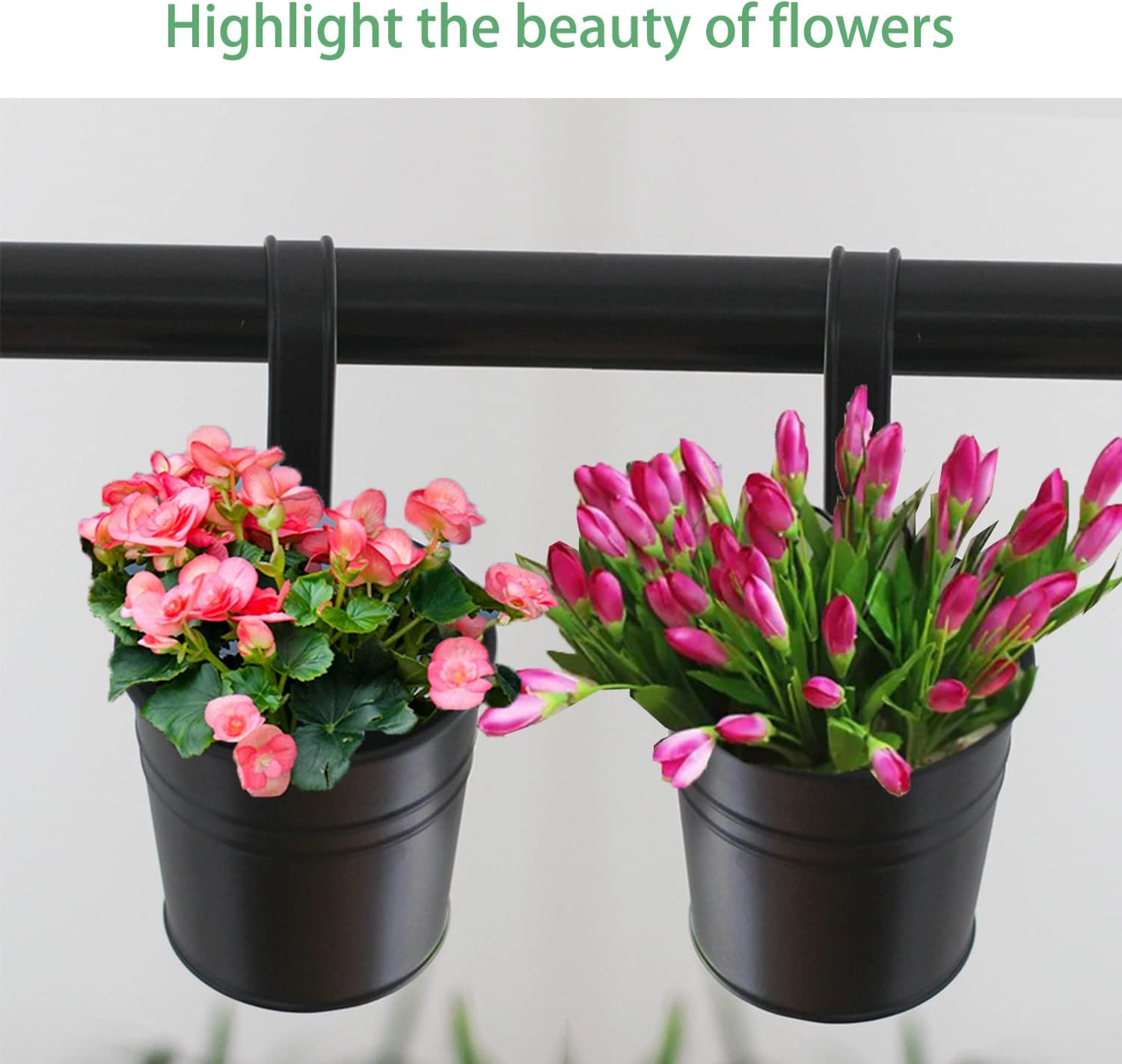 4 Pièces Pots de Fleurs à Suspendre, Trou de Drainage au Fond, Crochet Amovible, pour Décorer Les Jardins et Les Balcons - 7