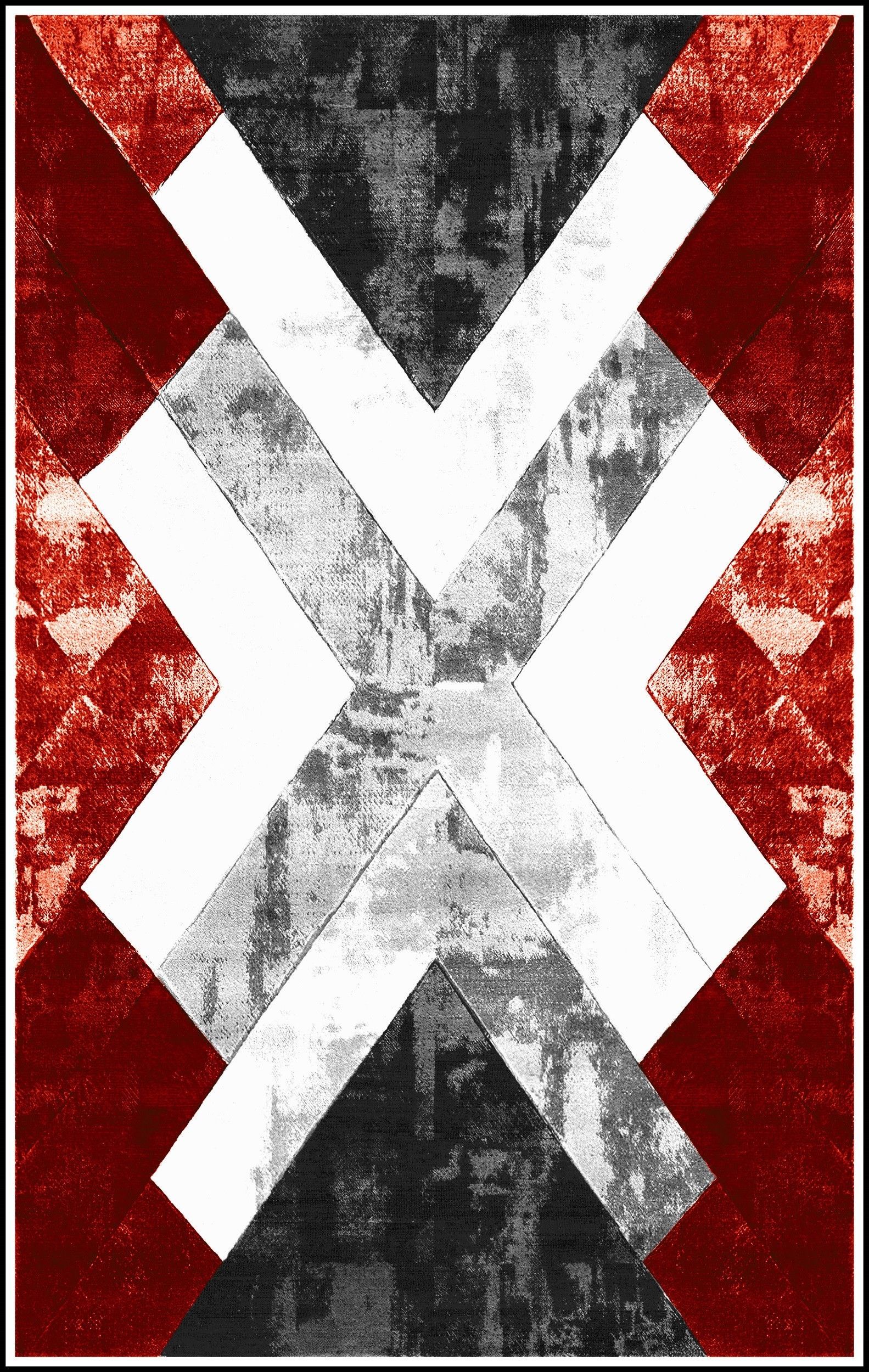 Tapis de salon X Rouge - 160x230cm - 4