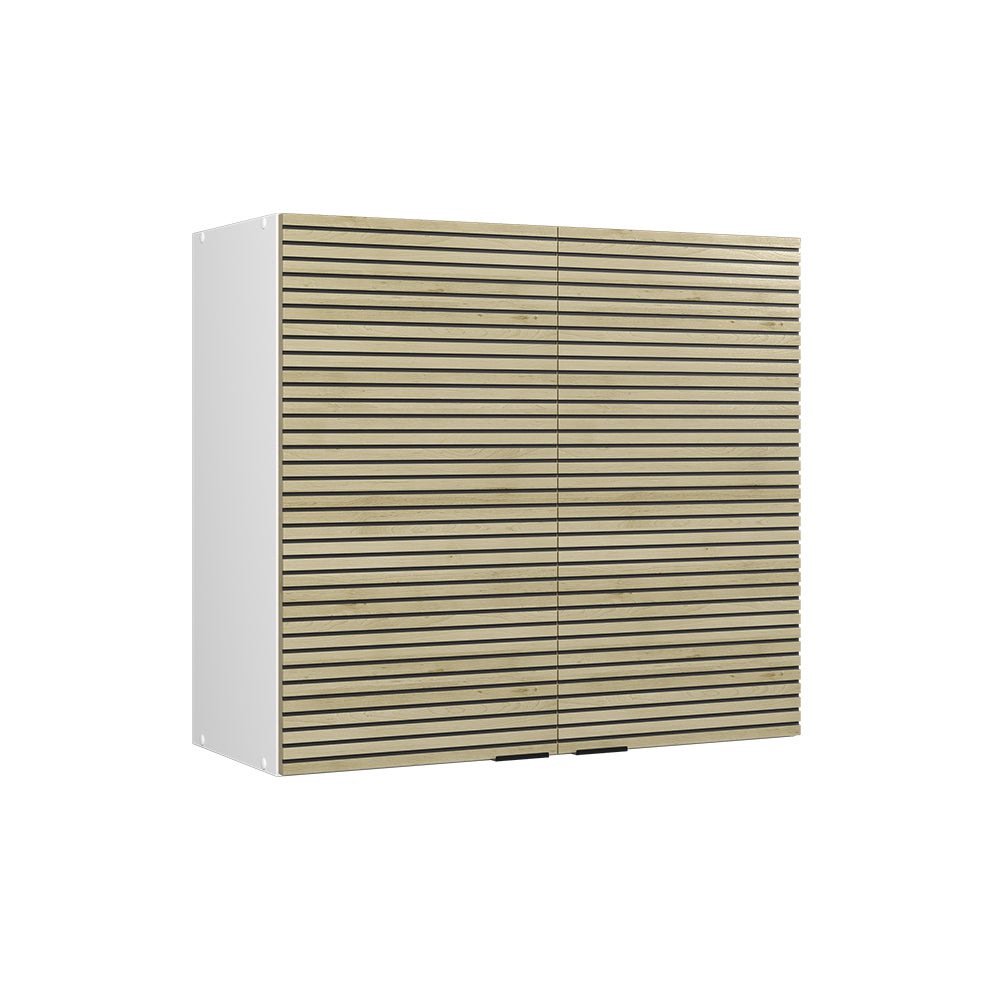Vicco Szklana szafka kuchenna Fame-Line, Panel dębowy, 80 cm
