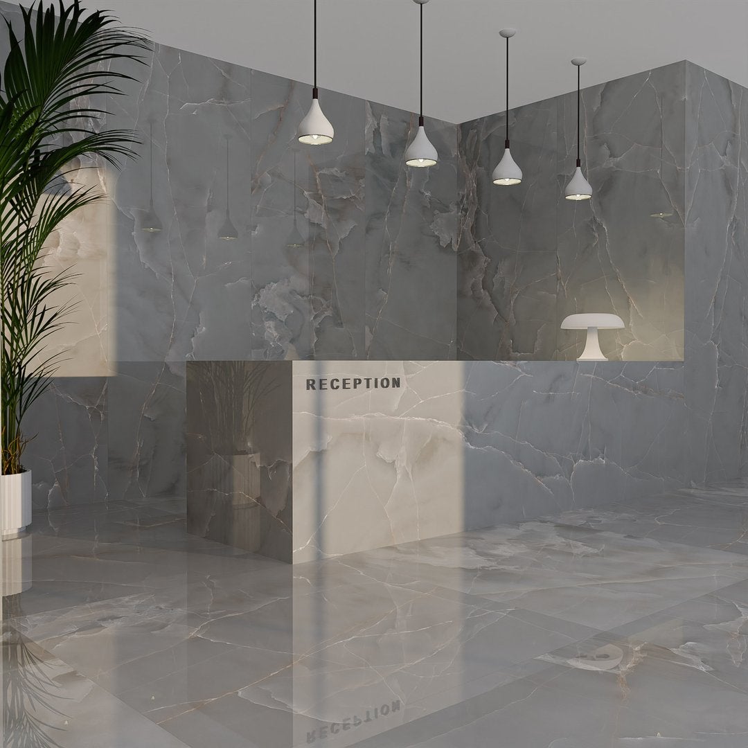 Alabastro Perla Lucido 6 mm - Piastrelle 90x90x0,6 cm 6 mm - SSH 4004 90x90 GLOSSY 6 mm - 3