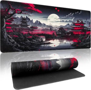 SIDORENKO Tappetino Mouse XXL - 900 x 400 x 2mm - Mouse Pad Gaming - Bordi cuciti I Base in Gomma Antiscivolo I Bianco