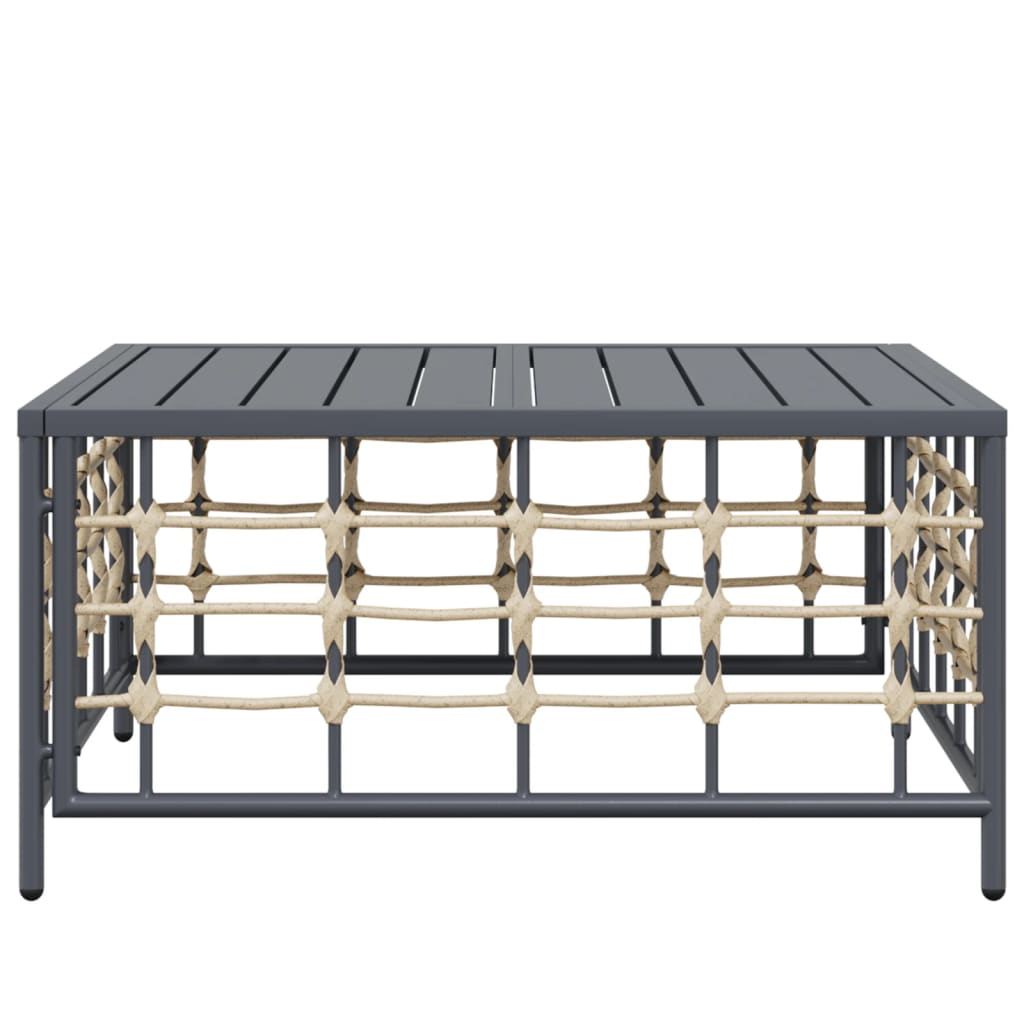 Table de jardin anthracite 70x70x34 cm résine tressée - 9