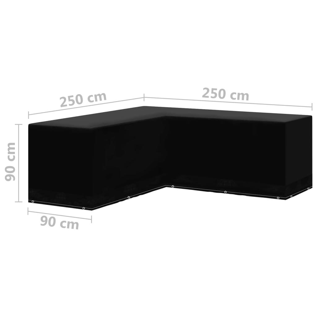 Maison Exclusive - Housses de salon de jardin 2pcs Forme L 12 œillets 250x250x90cm - 7
