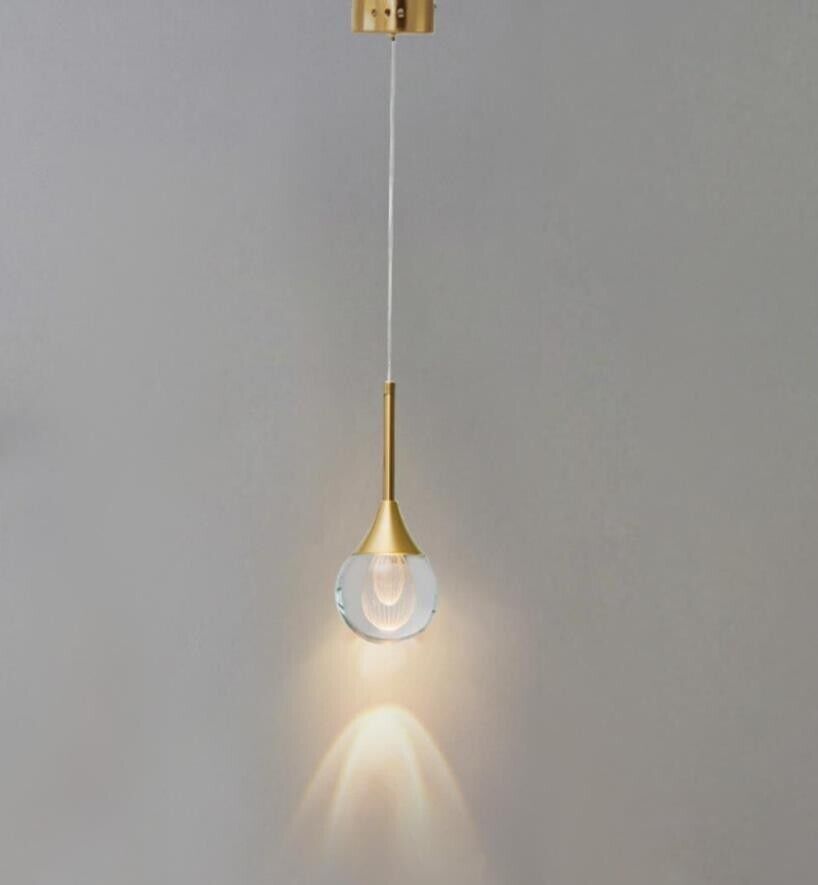 Lustre moderno Led 5W esfera Globo lâmpada dourada Pendente luz decorativa cozinha Mesa sala loja 230V 6000K - 8