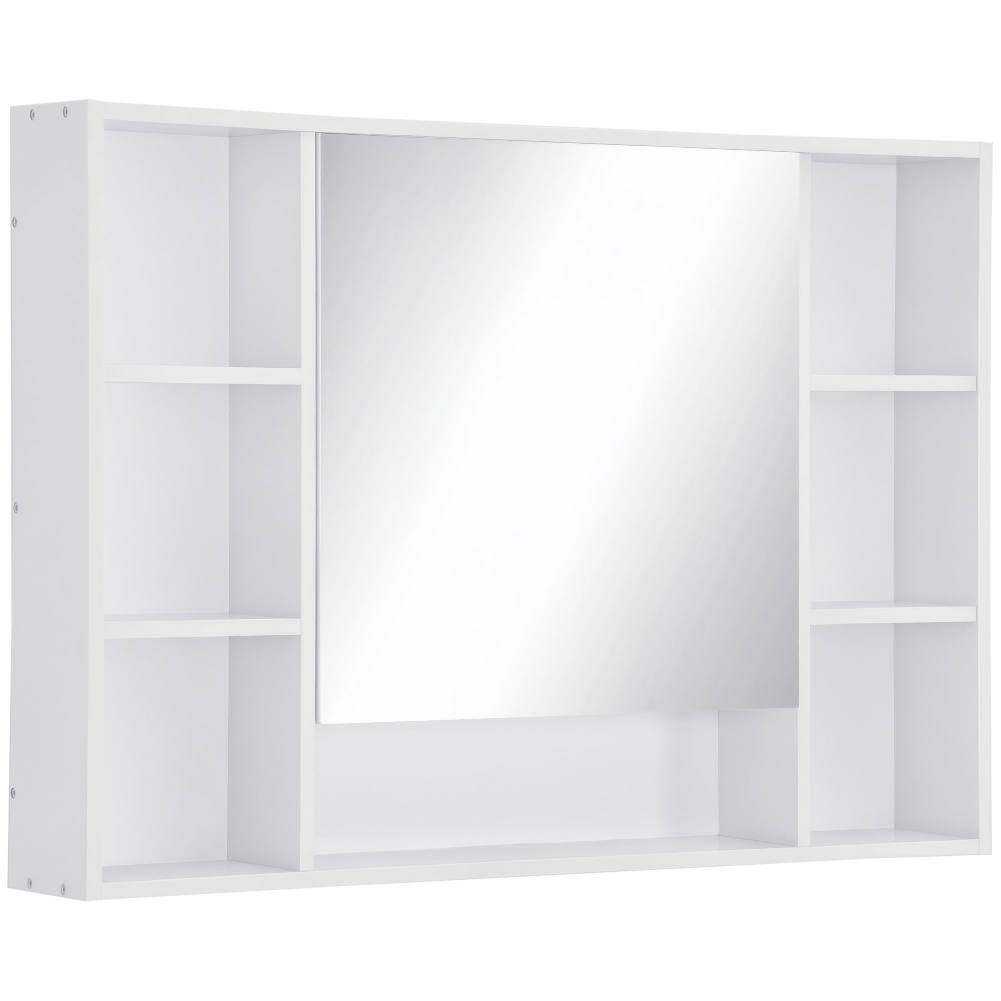 Leroy Merlin Wall Mounted Medicine Cabinet, Bathroom Mirror Cabinet With Mirrored Door, Shelves And Storage Cupboard, White Blanco 