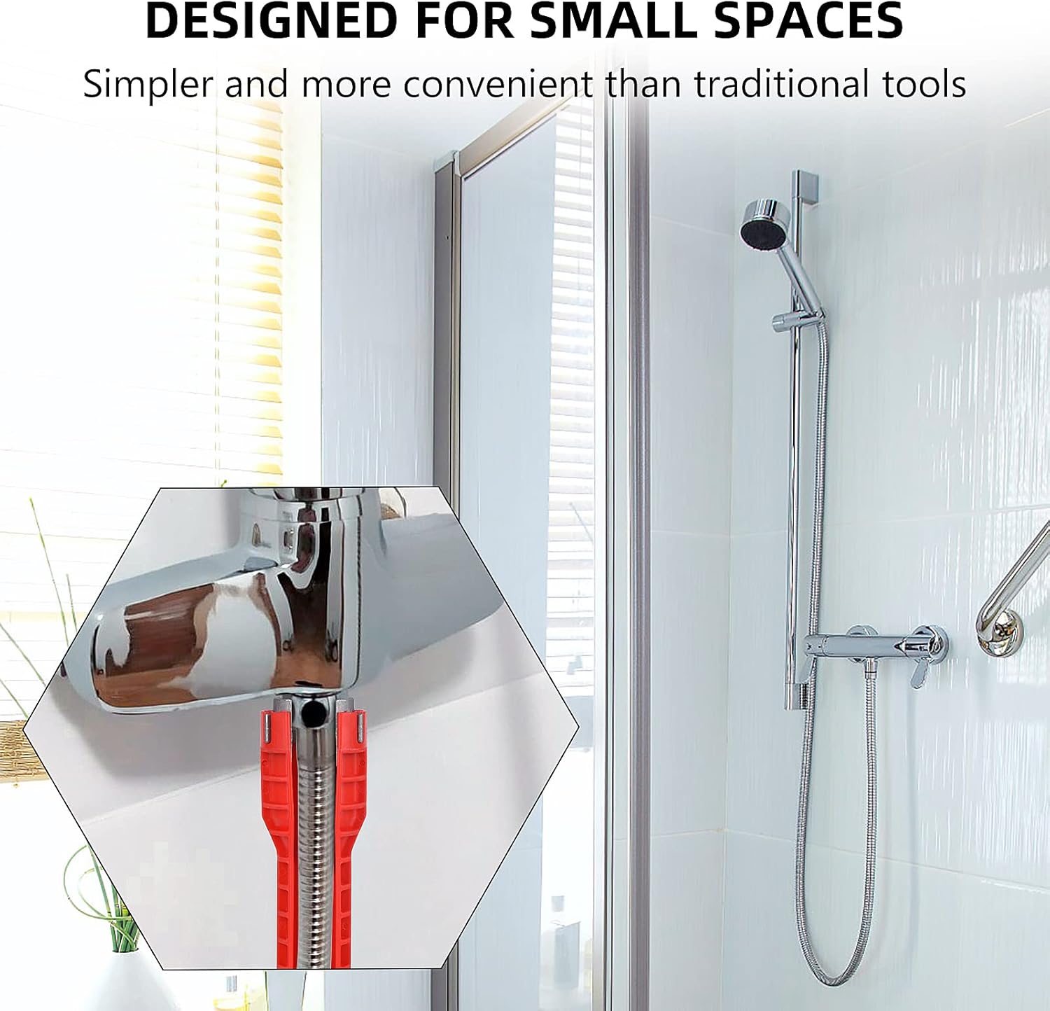 Clé d'évier - Clé de lavabo - Clé d'écrou de robinet de cuisine et de salle de bain - Serrage et desserrage - Pour toilettes, salle de bain, cuisine - 6