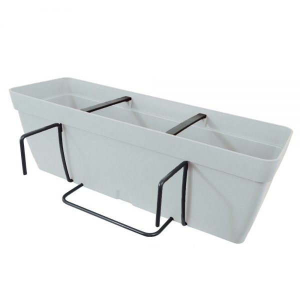 Jardinière de balcon avec support en métal ZANVIC 60x16x16 cm Anthracite - 6