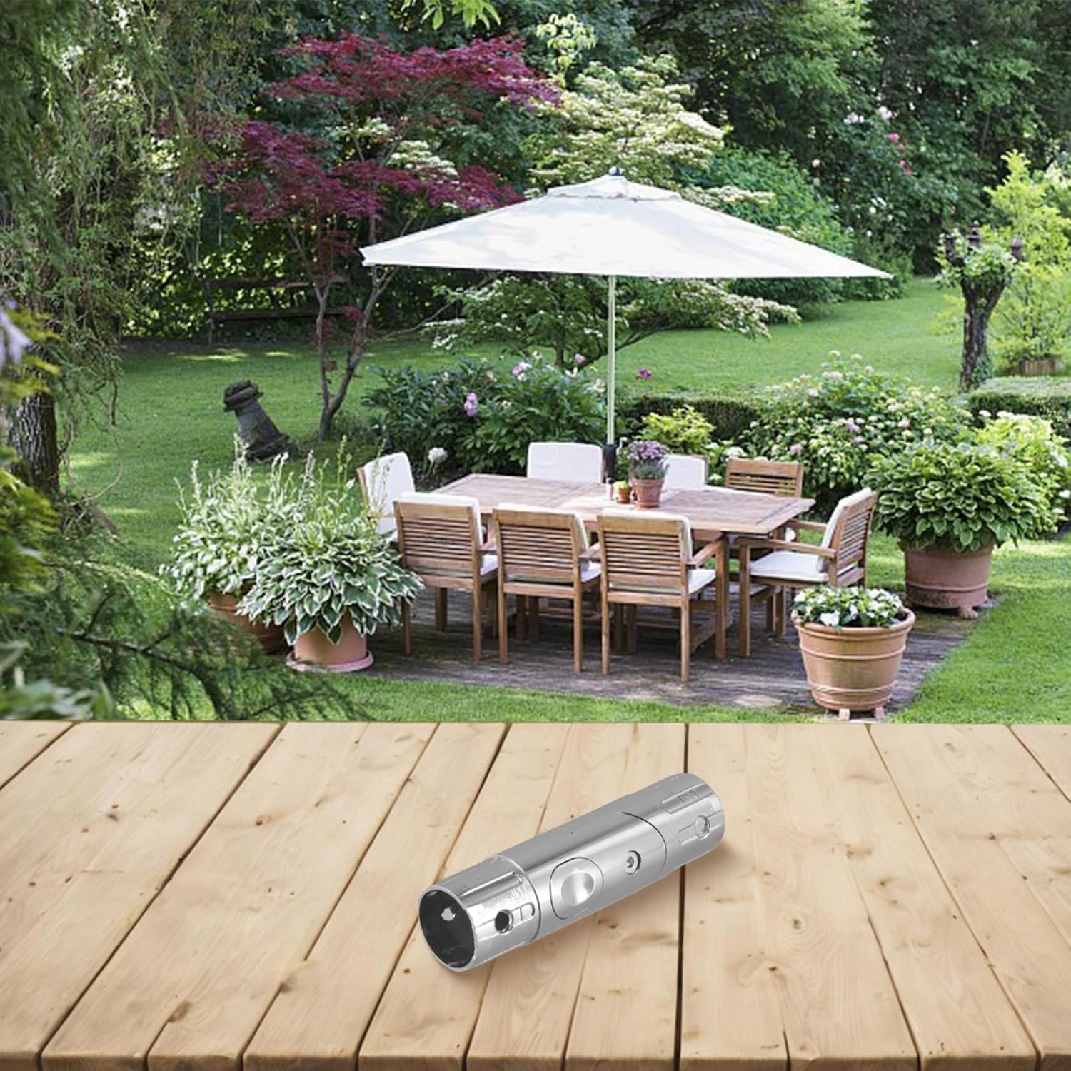 Pince De Fixation Pour Parasol - Métal Argent - Pour Table, Terrasse, Balcon - 12x10cm