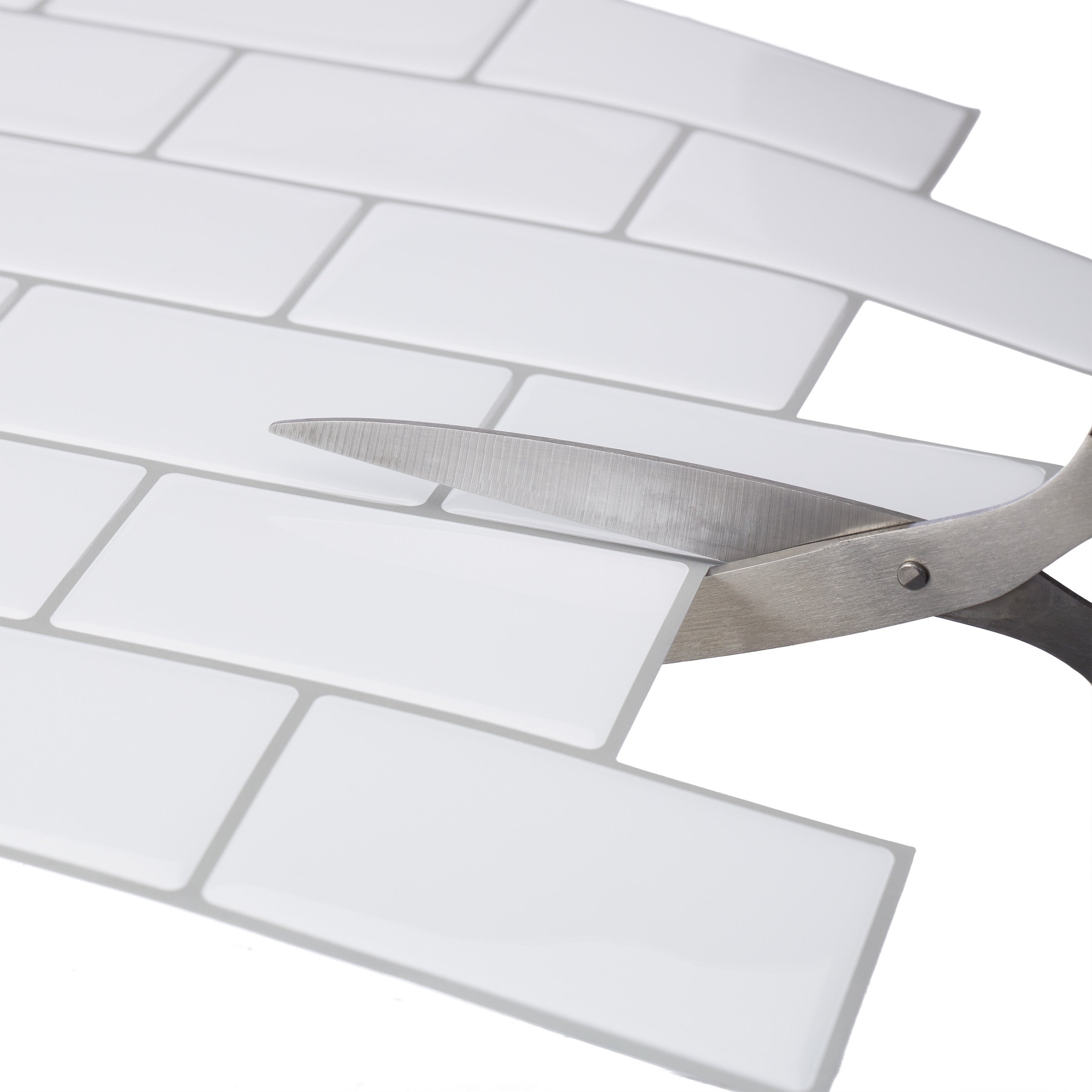 Set da 10 Piastrelle Autoadesive, per Bagno e Cucina, HL 30,5x30,5cm, Effetto Subway, Impermeabili, Bianco, Relaxdays - 9