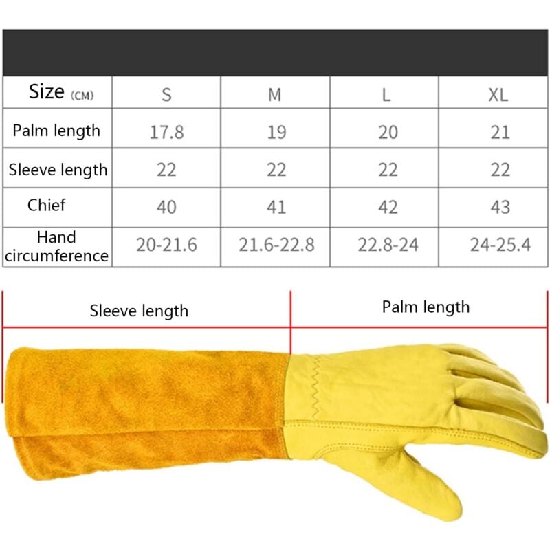 AIDUCHO Gants RONCIER - Paire de Gants de Jardinage - Protection Cuir - Gants de Jardinage pour les Épines et Ronces et Gants de Travail--Marron--M - 5