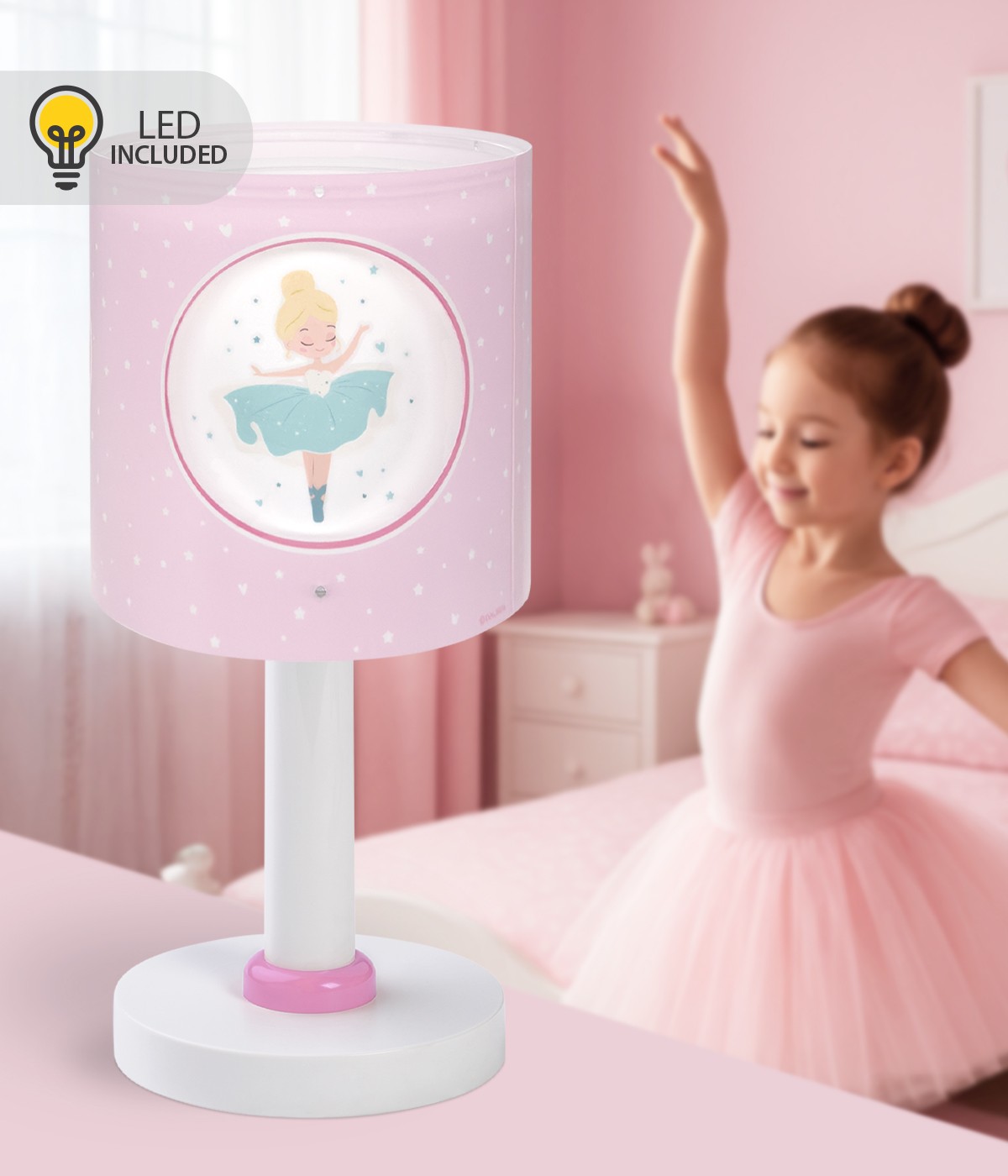 Lampka nocna LED Princess Dance księżniczki tańczą dla dzieci