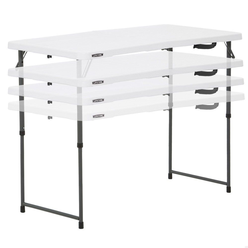 Mesa plegable ajustable en altura blanco lifetime 122 x 61 x 56-91 cm