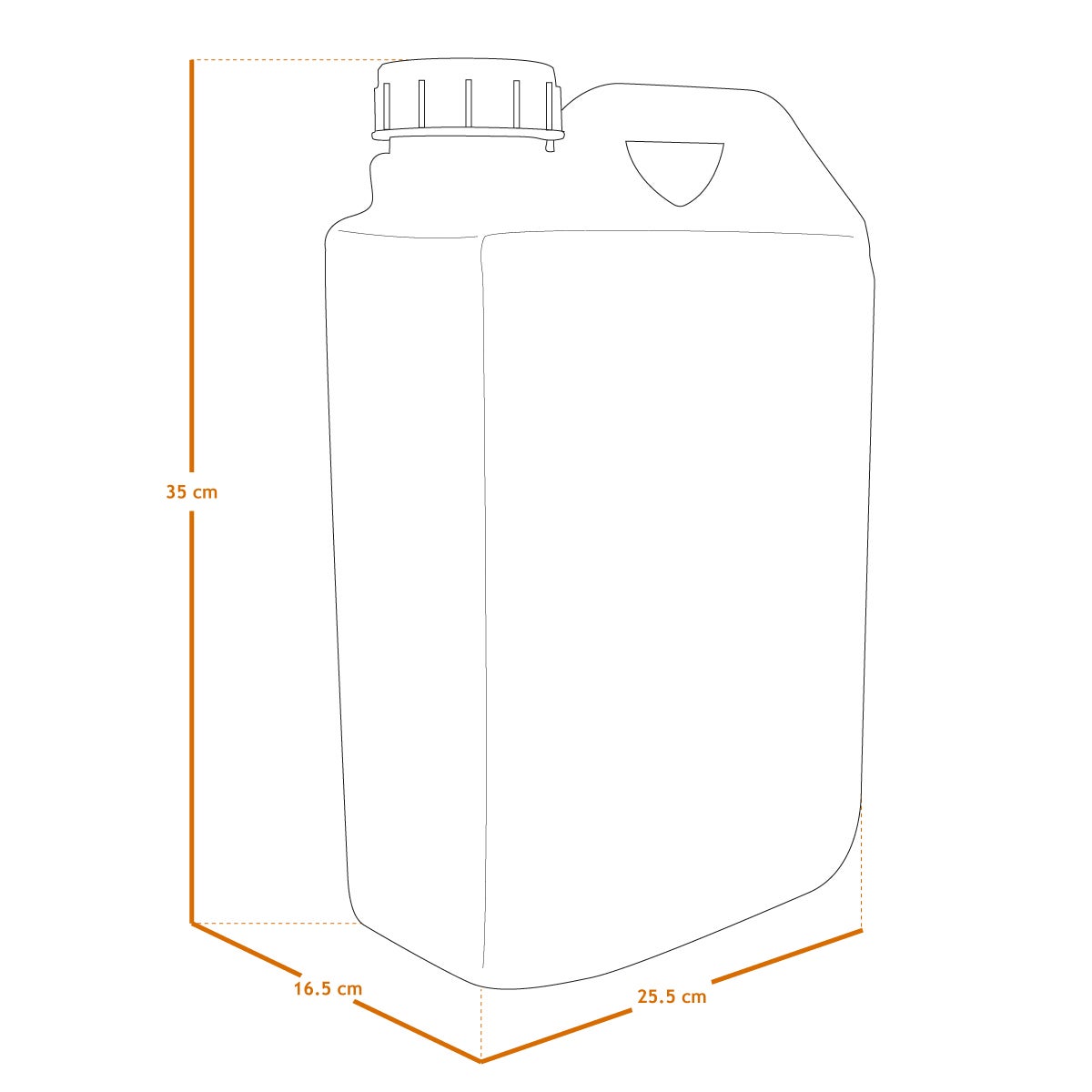 Bidon, jerrican en plastique (PEHD) pour usage alimentaire avec bouchon - 10L - Linxor - 2