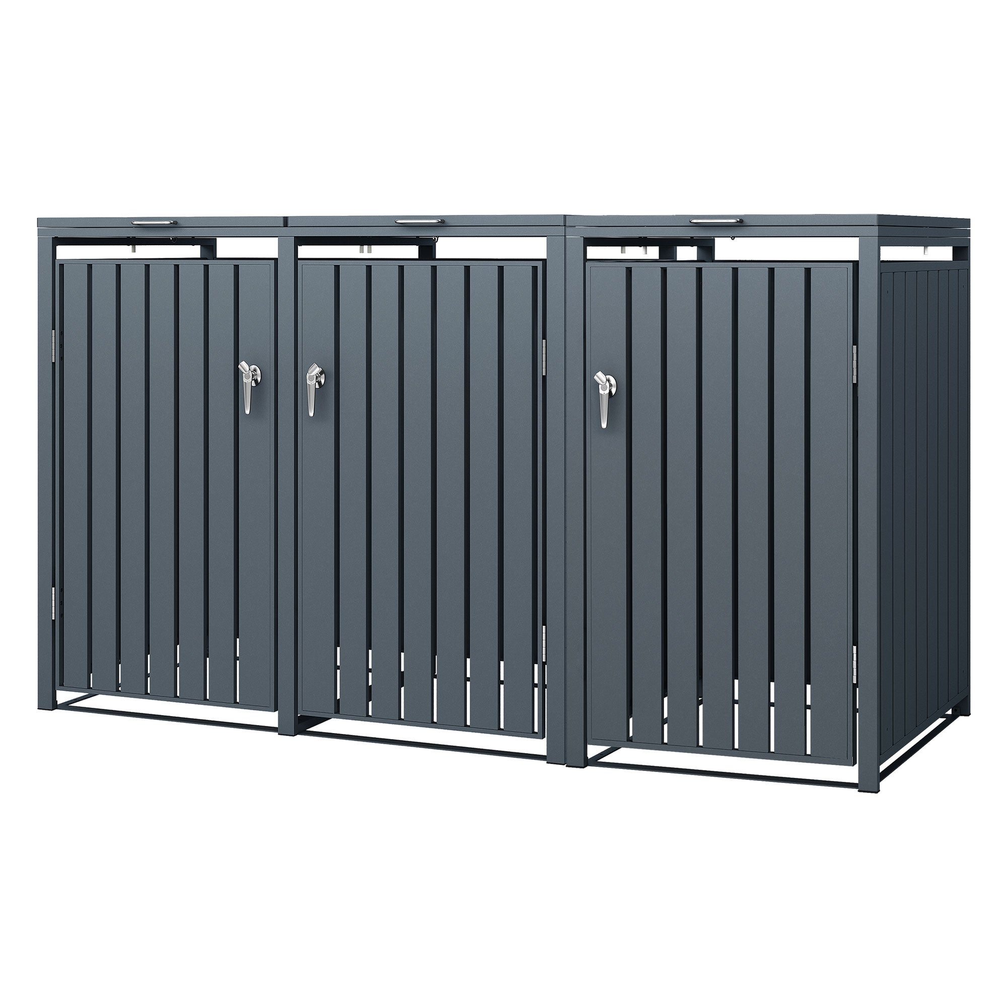 ML-Design pojemnik na śmieci 240L 200x80x116,3 cm stalowy antracytowy wygląd odporny na warunki atmosferyczne uchylna pokrywa do 3 tony