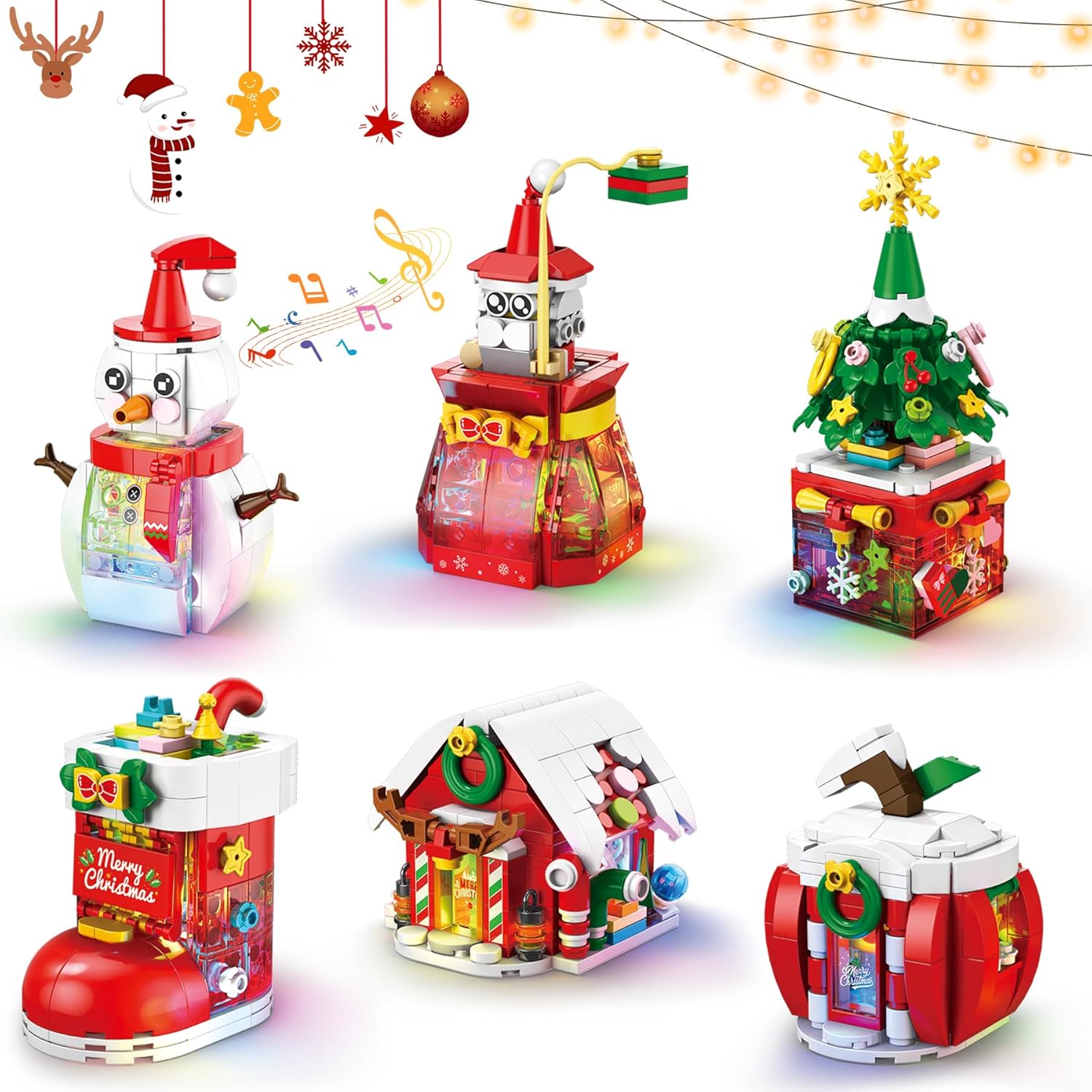 Ensemble de blocs de construction de Noël – Sac cadeau du Père Noël ...