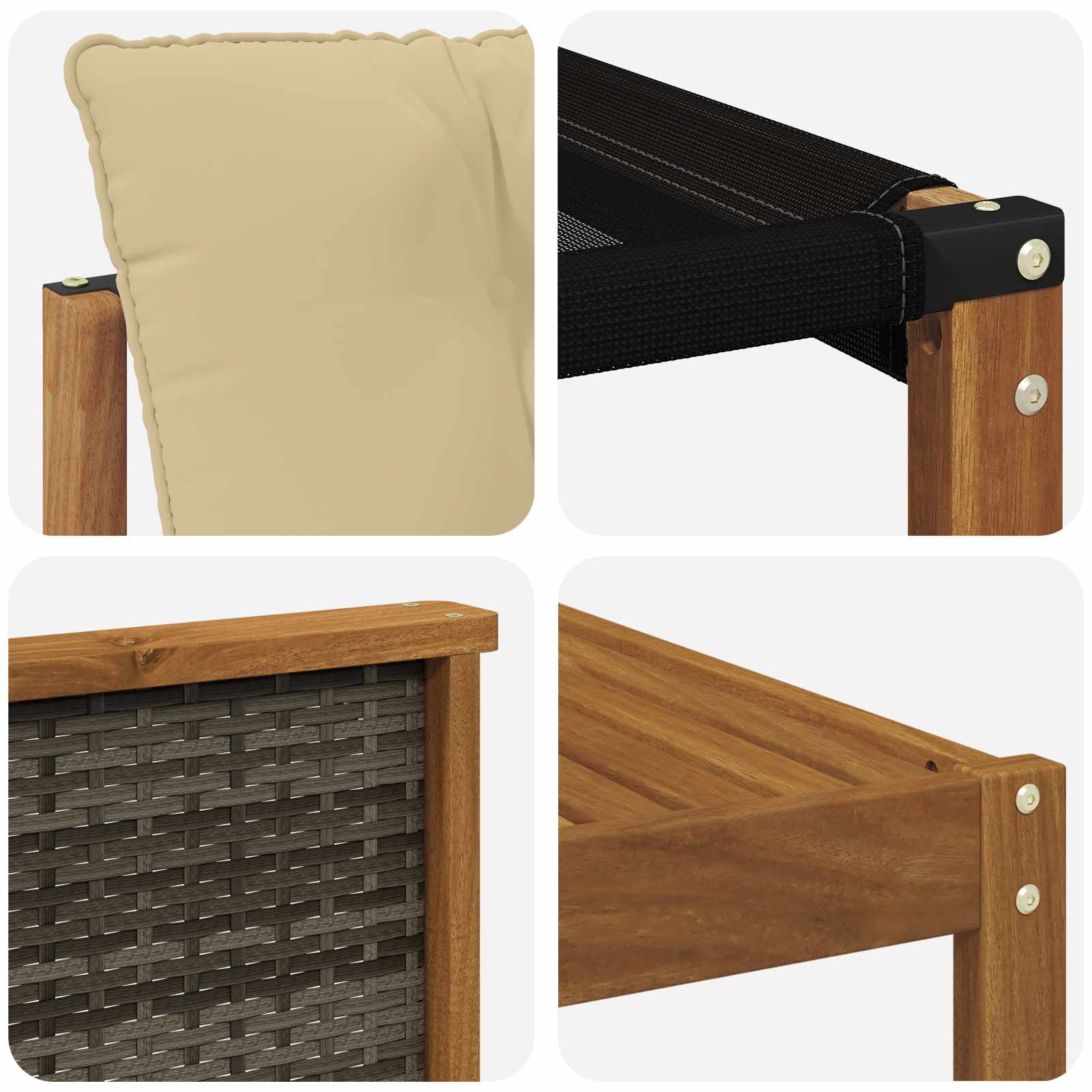 Ensemble de canapés d'extérieur, 7 pièces, naturel et beige, pour la terrasse - 6