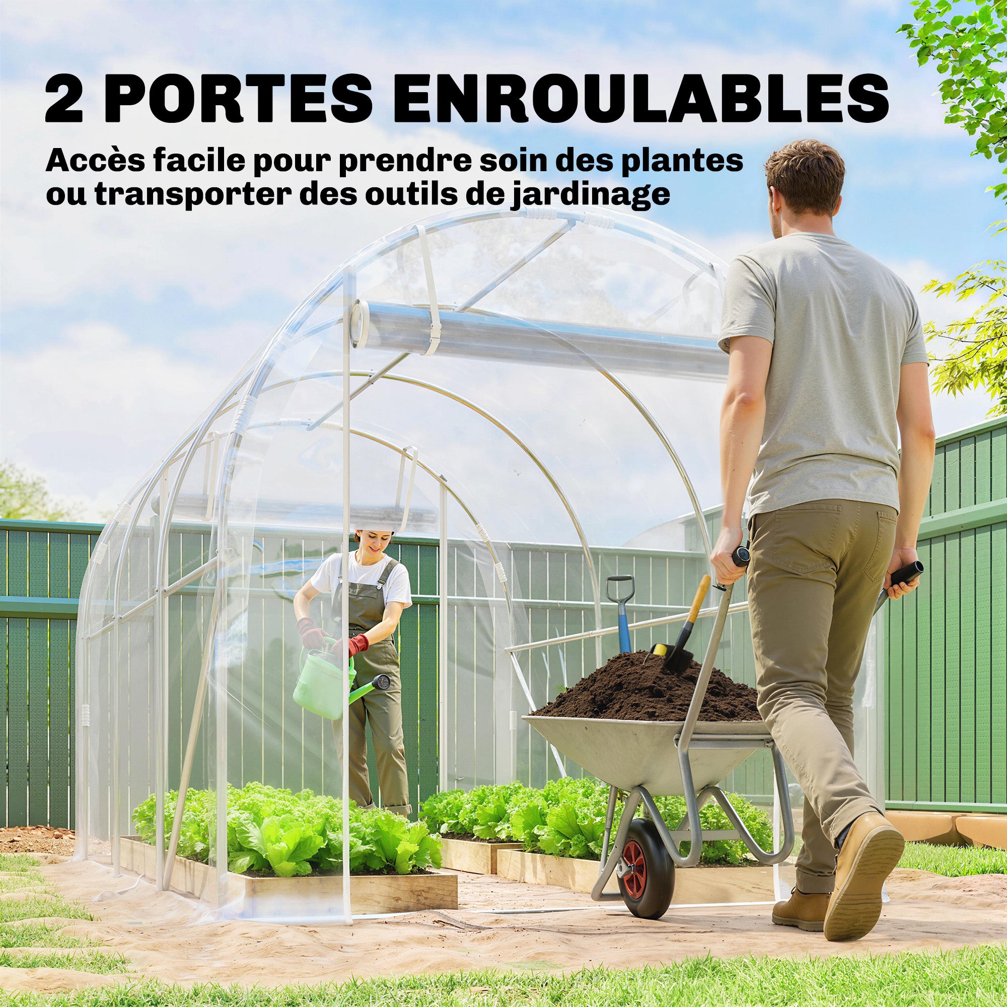 Serre tunnel de jardin acier Outsunny - 6