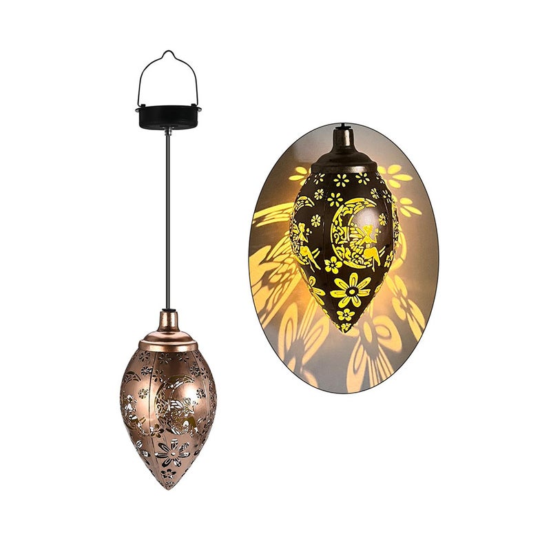 Zewnętrzne lampy solarne wiszące, wodoodporne dekoracyjne lampy projekcyjne do ogrodu i na dziedziniec, lampy wiszące na trawnik