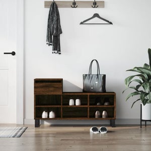 Scarpiera Rovere Marrone 102x36x60 cm in Legno Multistrato 831419