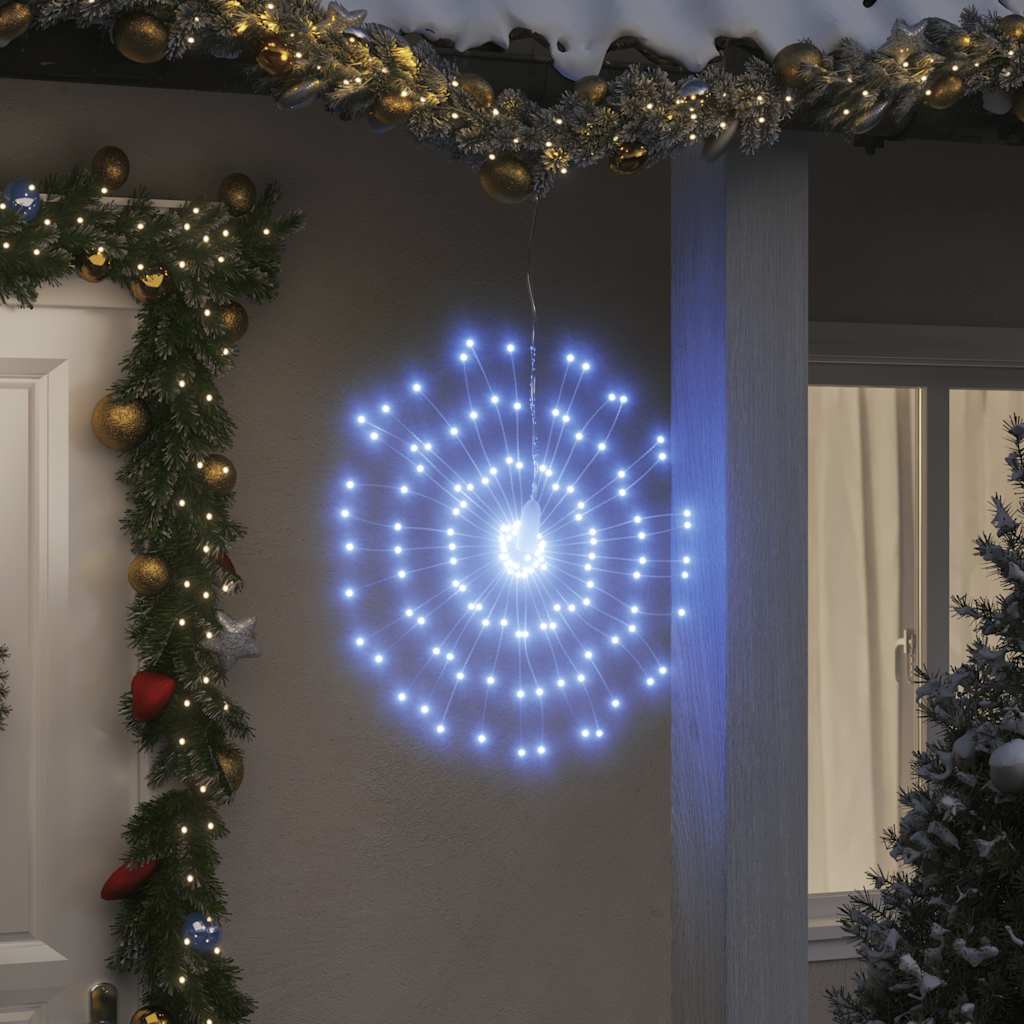 Ozdoby świąteczne ze 140 lampkami LED, 4 szt, zimna biel, 17 cm vidaXL