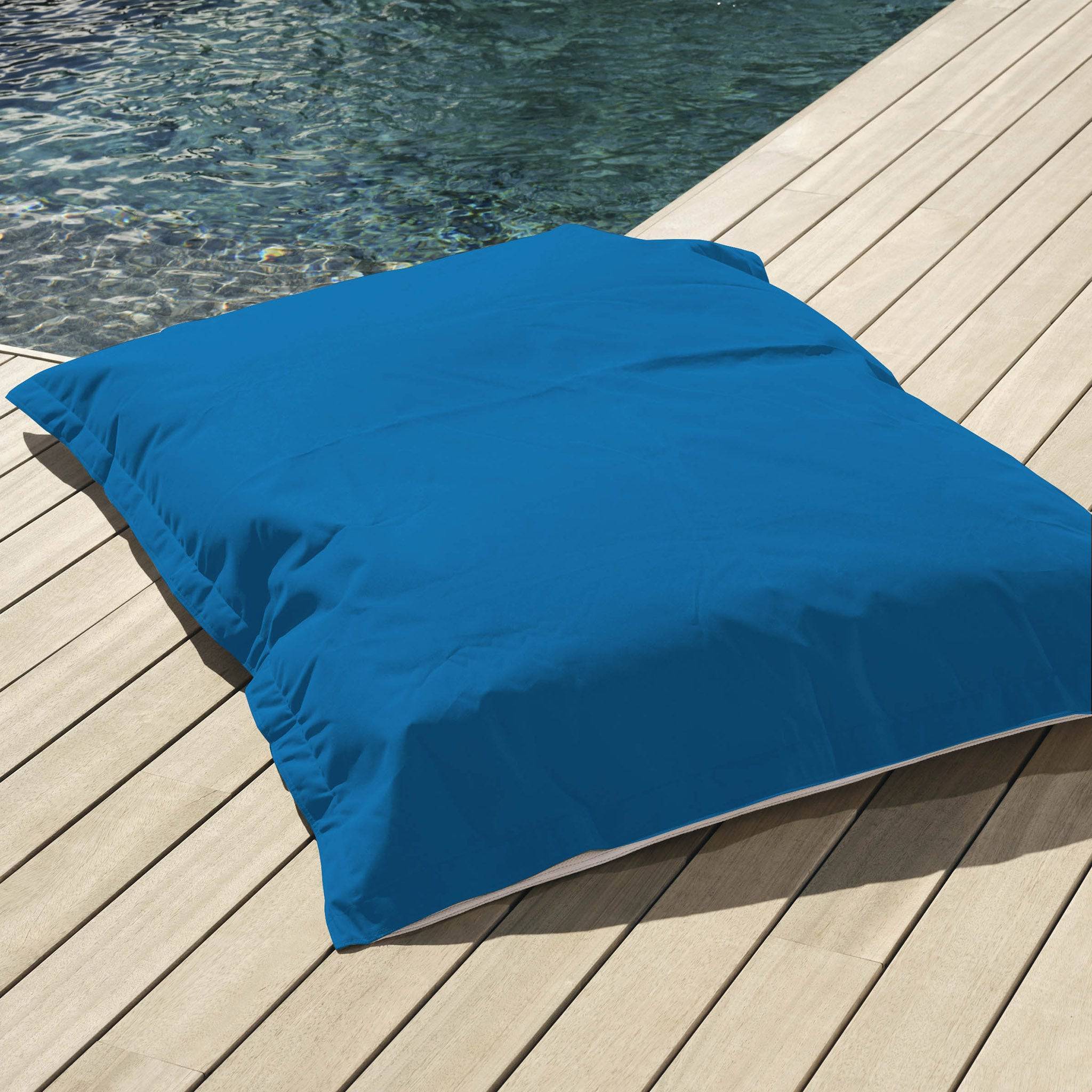 Pouf Géant XXL Déhoussable, Flottant pour Piscine, Deco Arts Bleu pétrole - 2