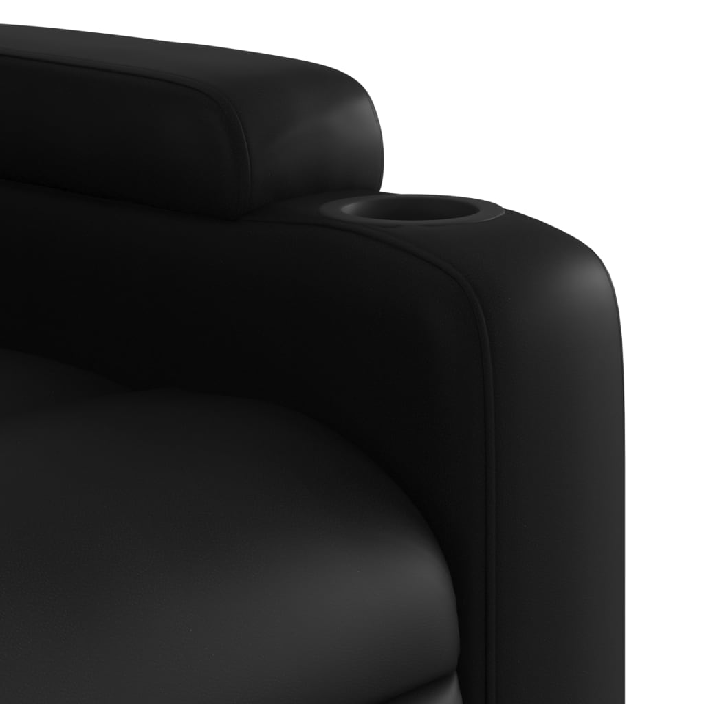 Fauteuil de Salon，Chaise，Fauteuil de massage inclinable noir similicuir - 9