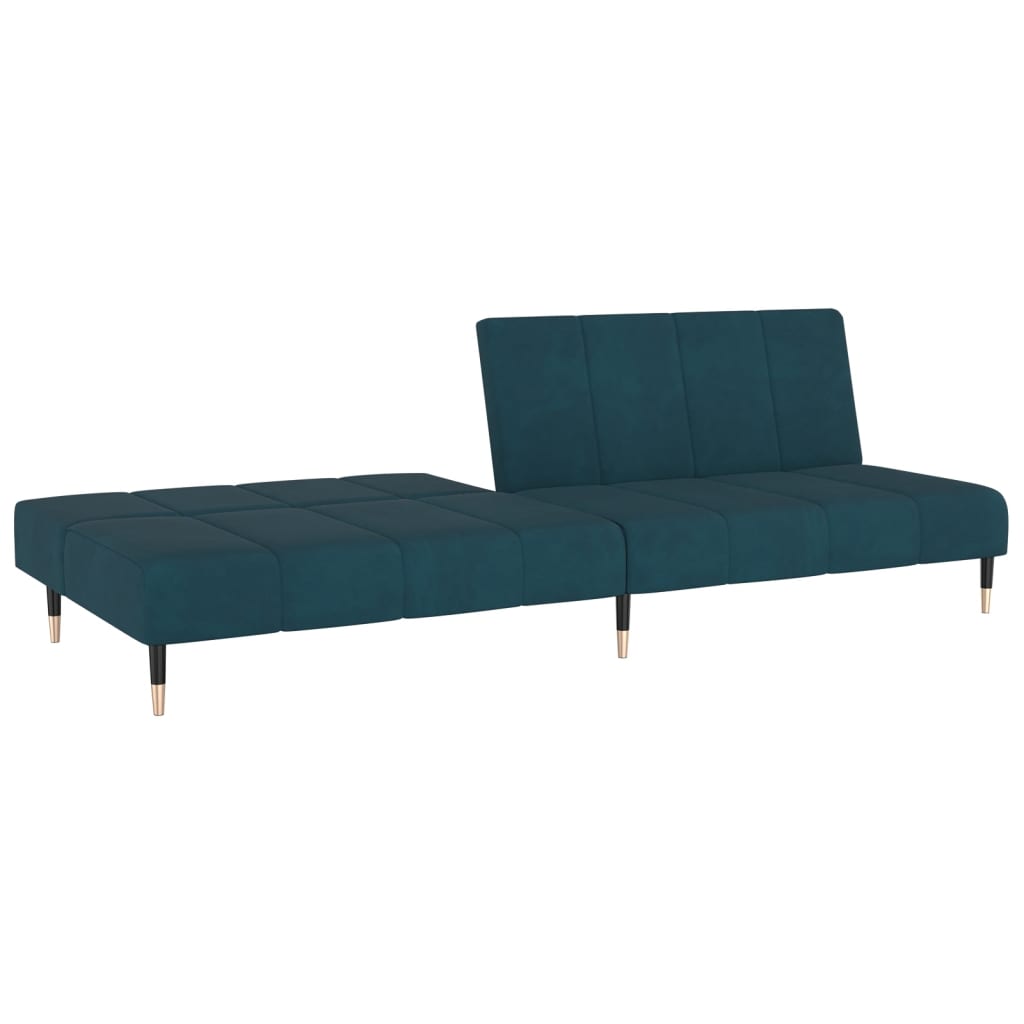 Canapé-lit | Lit simple | Canapé convertible à 2 places Bleu Velours CFW62670 - 4