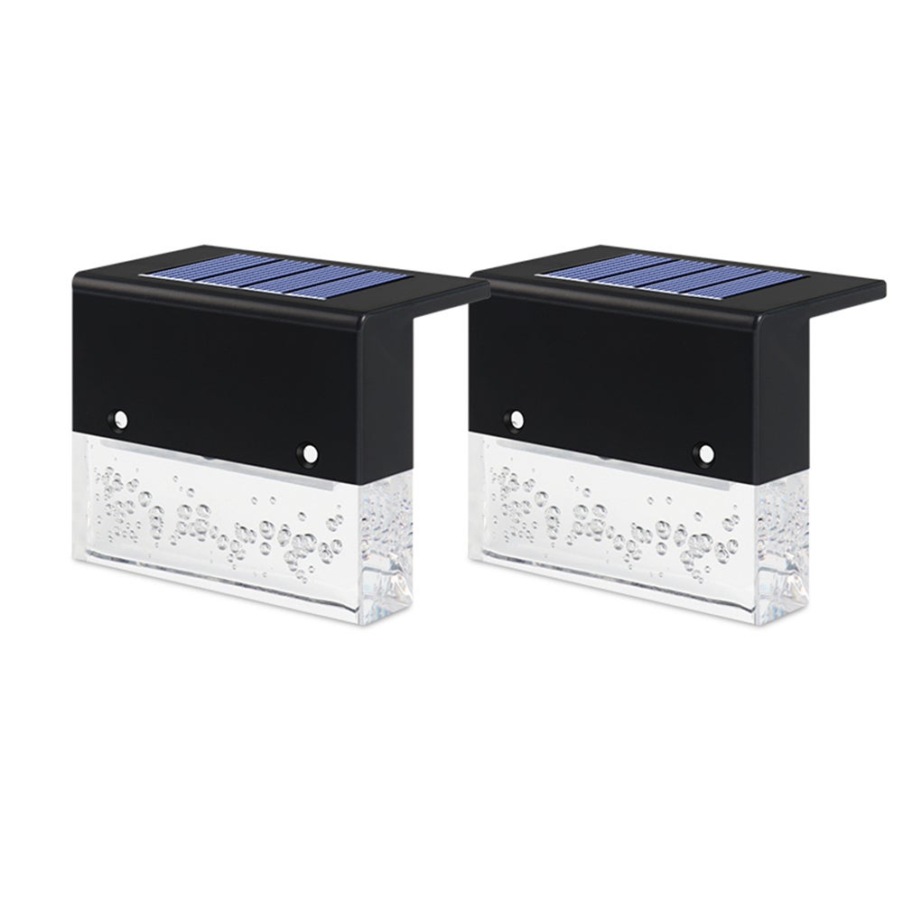 2 szt./partia Zewnętrzna Lampa Solarna, Oświetlenie Krajobrazowe - Ciepła Biel i RGB, Zmiana Koloru, Dekoracja Schodów/Patio