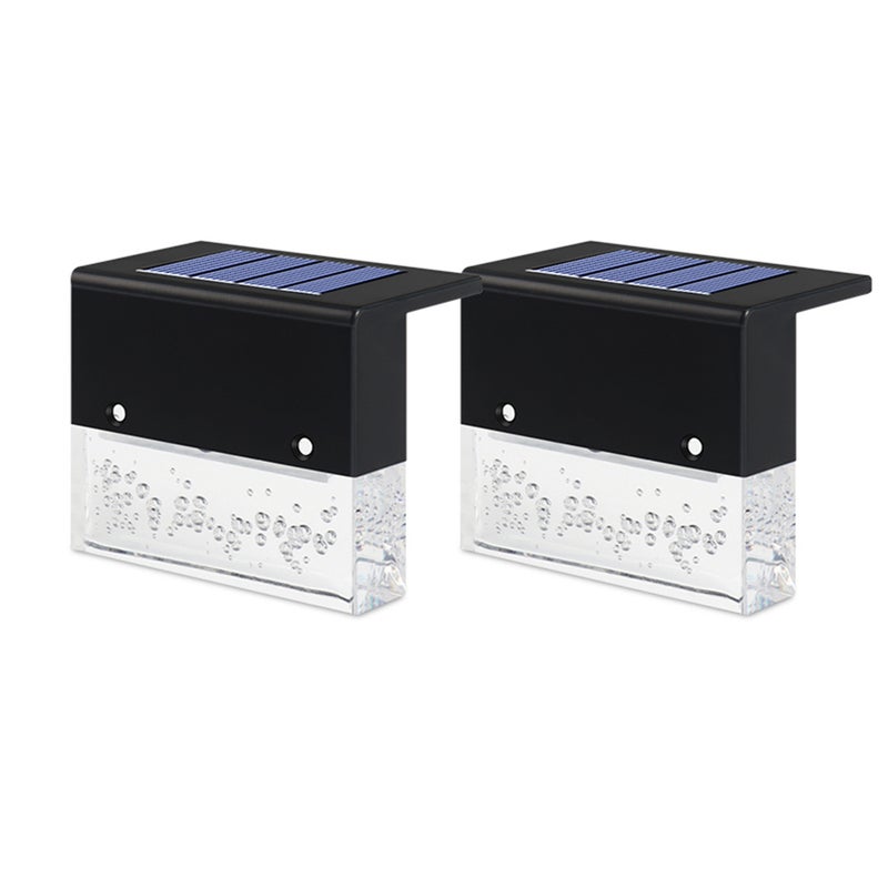 2 szt./partia Zewnętrzna Lampa Solarna, Oświetlenie Krajobrazowe - Ciepła Biel i RGB, Zmiana Koloru, Dekoracja Schodów/Patio