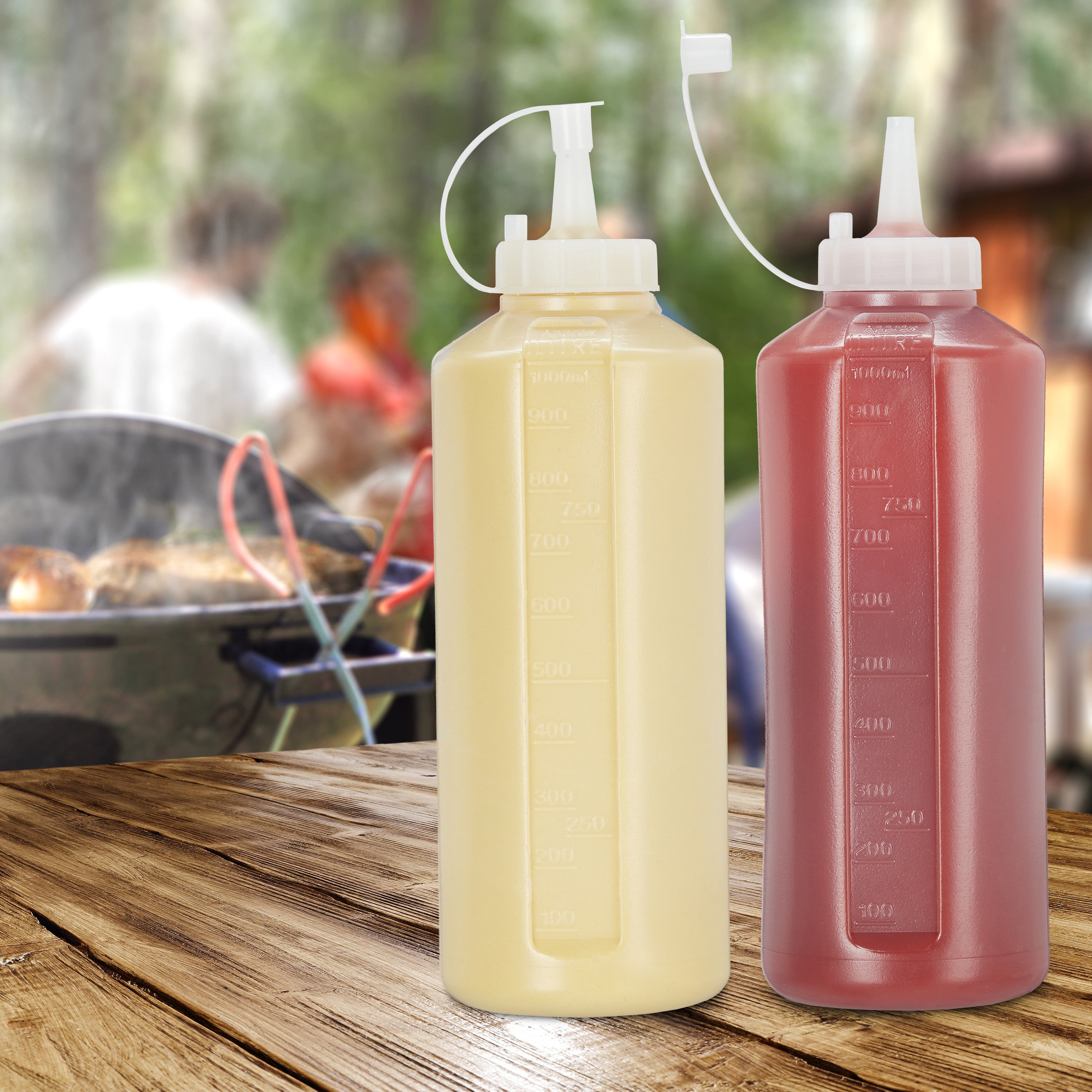 3 flaconi da spremere per condimenti, 3 flaconi per ketchup con senape a 3 fori, per spremere la crema di condimento per insalata, per cucina, ristorante e panetteria (720 ml, bianco