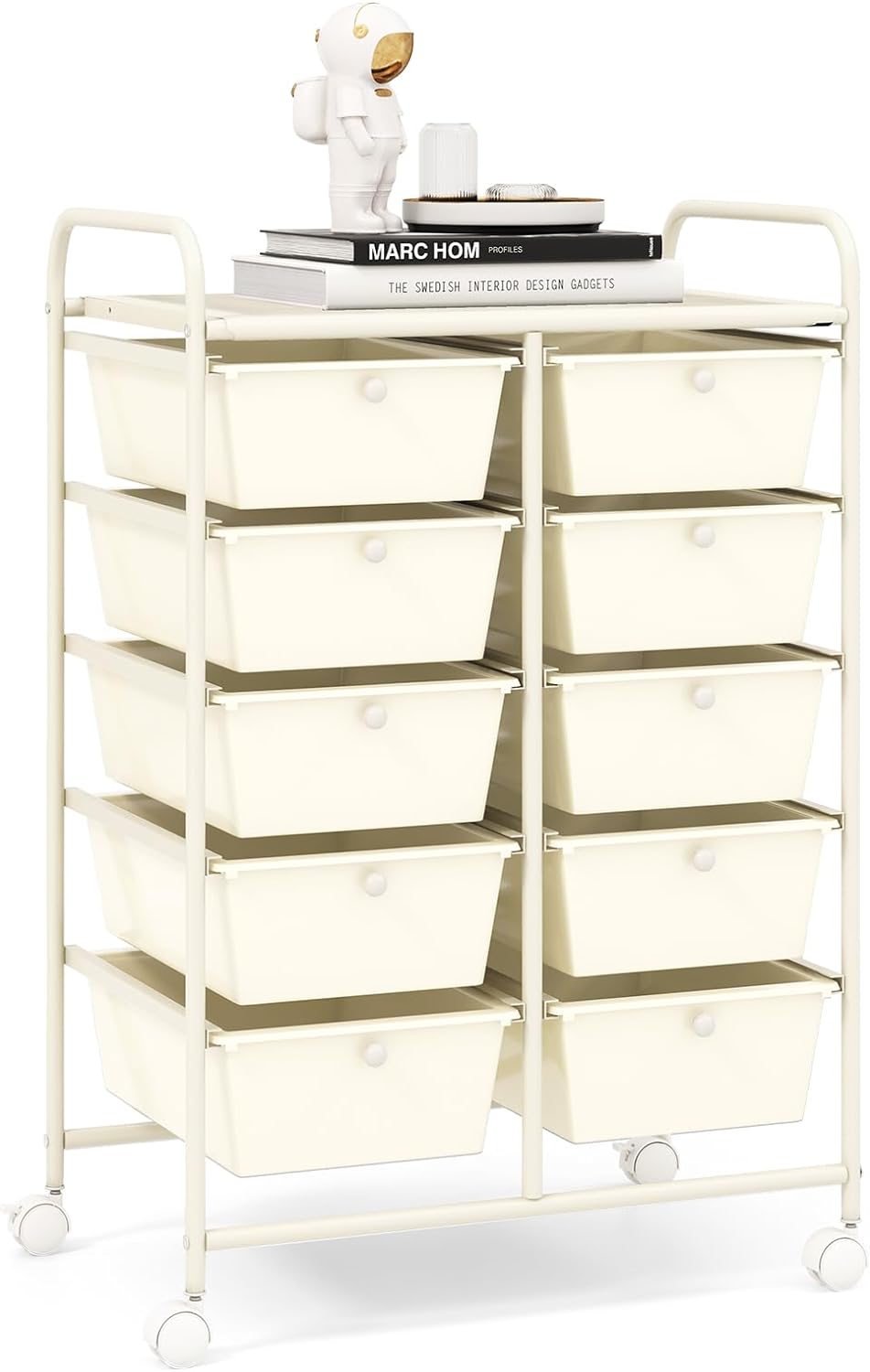 Chariot De Rangement à 4 Tiroirs En Plastique-VEVOR-Tour De Rangement à