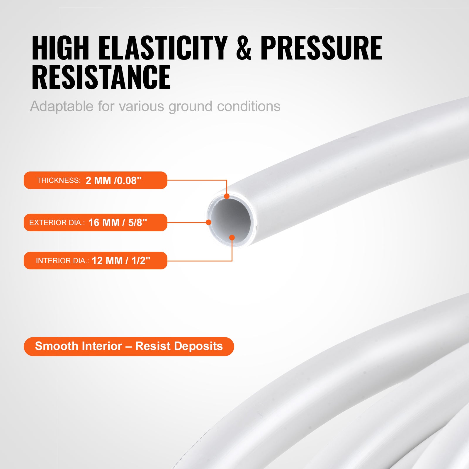 Tuyau PEX AL PEX Chauffage Sol VEVOR 200 m Rouleau Tube PEX-AL-PEX Composite Aluminium-Plastique Φ 16 mm Épaisseur 2 mm Barrière Oxygène Tuyau pour - 4